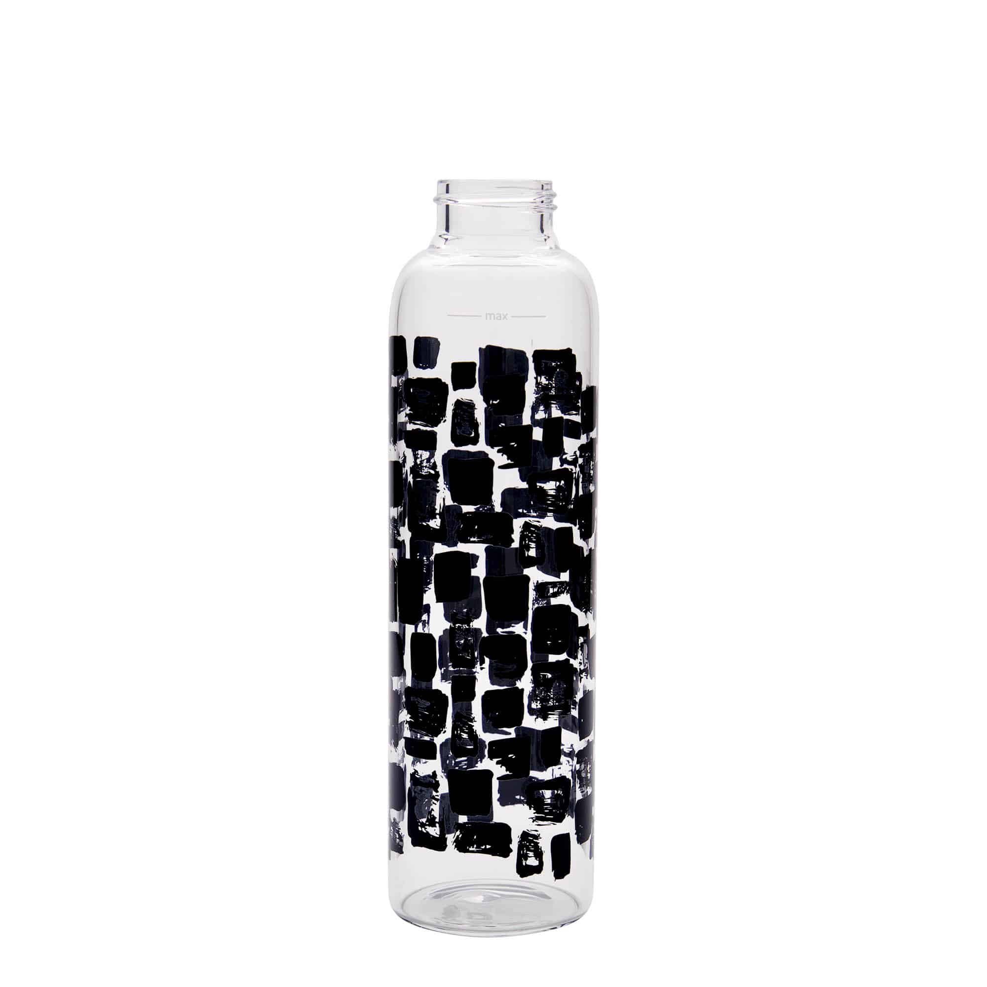 500 ml butelka do picia 'Perseus', wzór: czarne prostokąty, zamknięcie: zakrętka