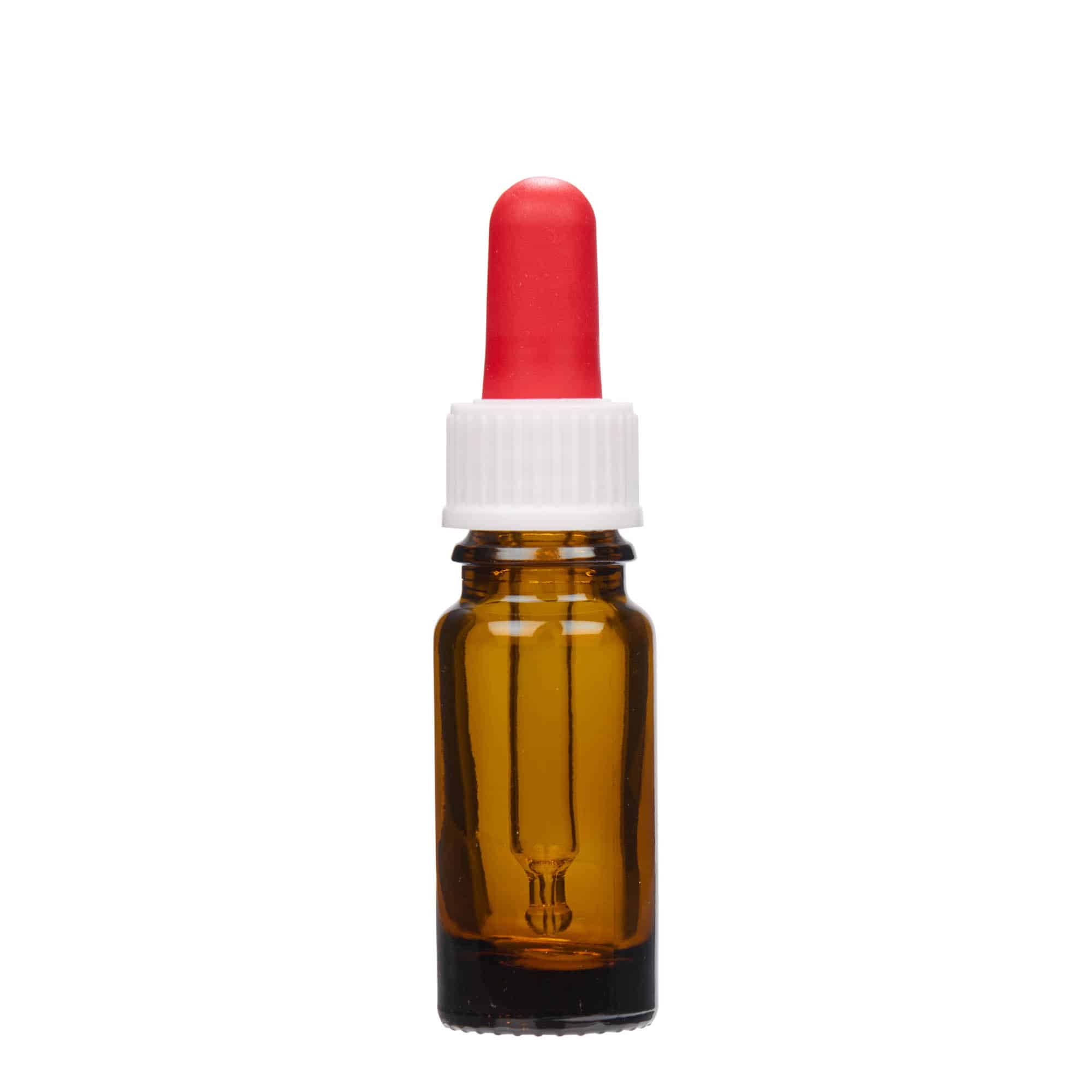 10 ml butelka farmaceutyczna z pipetą, szkło, kolor brązowy, zamknięcie: DIN 18 10 ml butelka farmaceutyczna z pipetą, szkło, kolor brązowy, zamknięcie: DIN 18