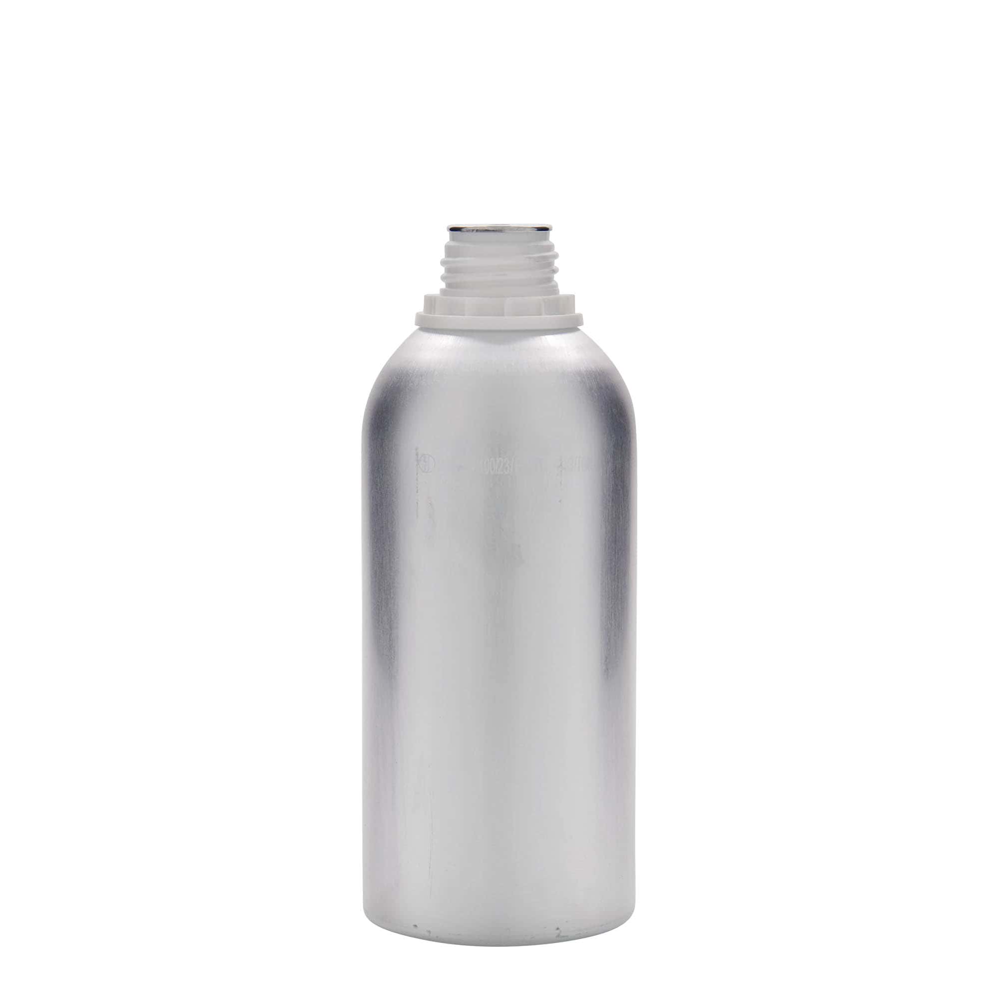625 ml butelka aluminiowa, metal, srebrny, gwint: DIN 32