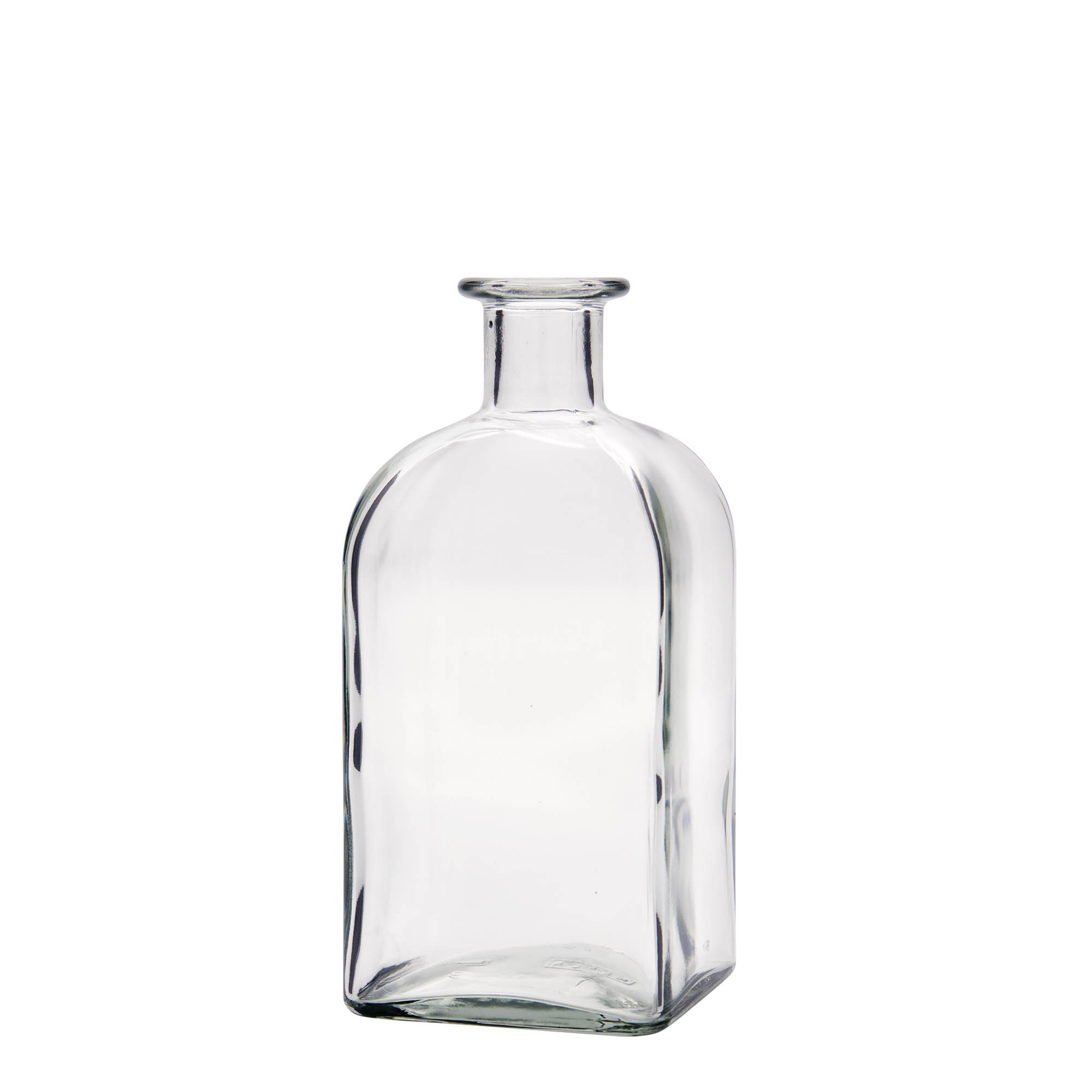 500 ml szklana butelka Apotheker Carré, kwadratowa, wylot: korek