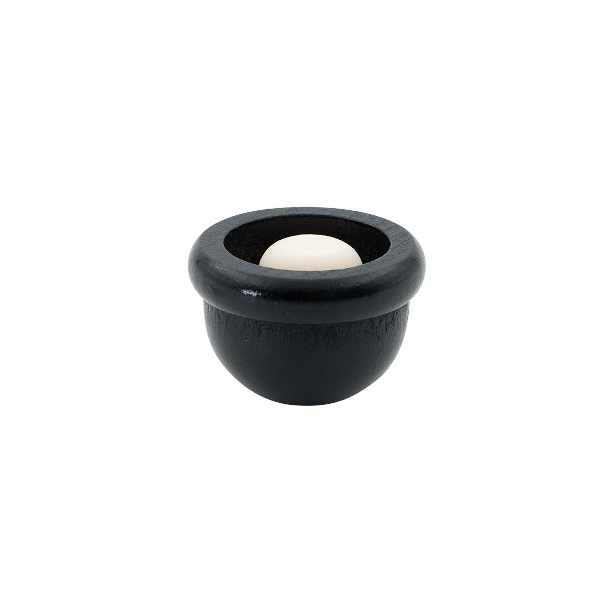 Korek z uchwytem 19 mm „Melon”, drewno/PE, czarny, do otworu: korek