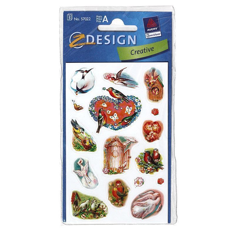 Zweckform Naklejki „Gołębie”, papier, wielokolorowe Zweckform Naklejki „Gołębie”, papier, wielokolorowe