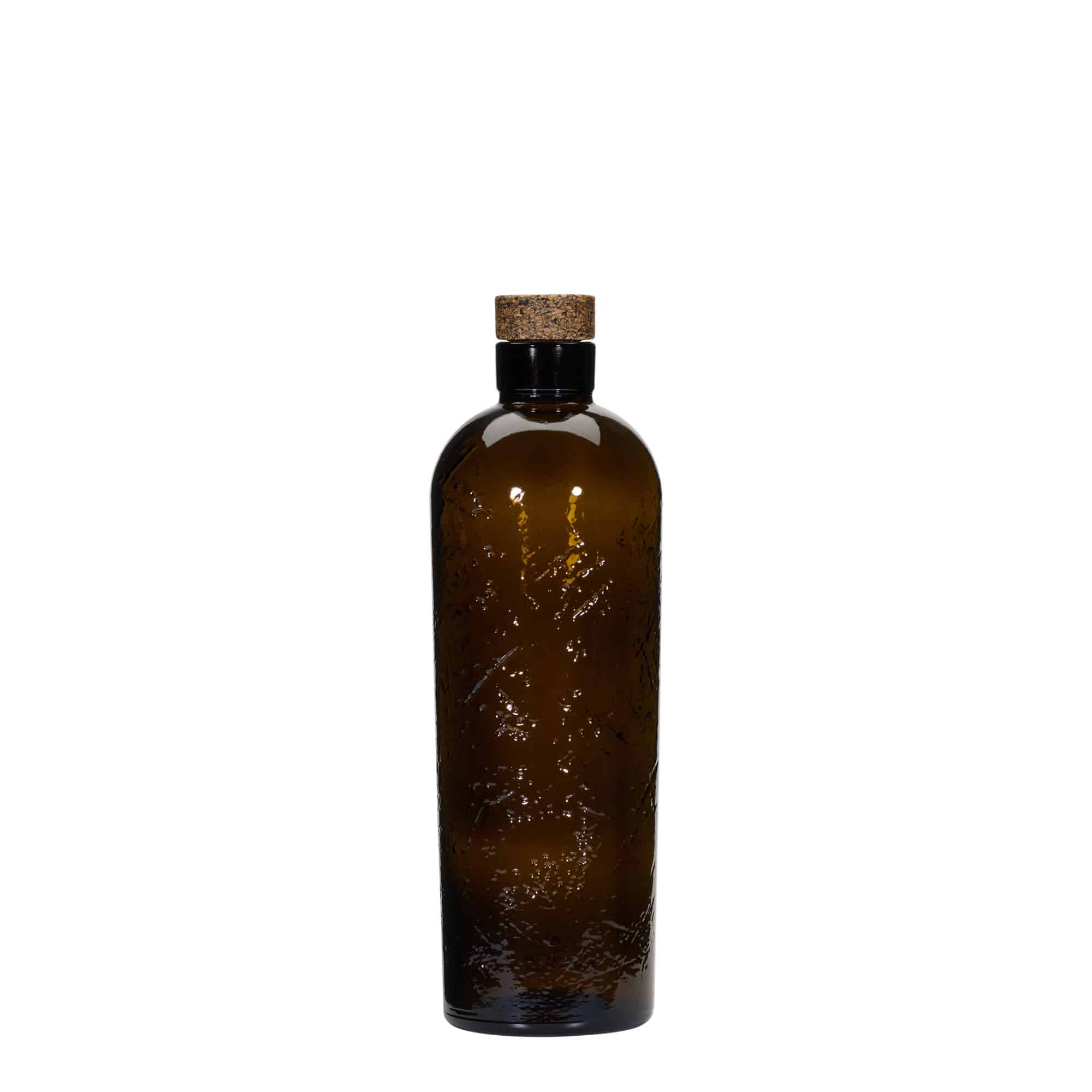 700 ml dzika rzemieślnicza butelka szklana 'Natural', brązowa, otwór: korek