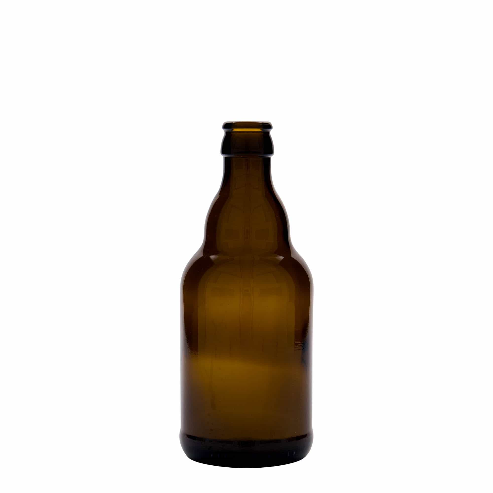 330 ml butelka piwa 'Steinie', szkło, brązowa, szyjka: kapsel koronowy