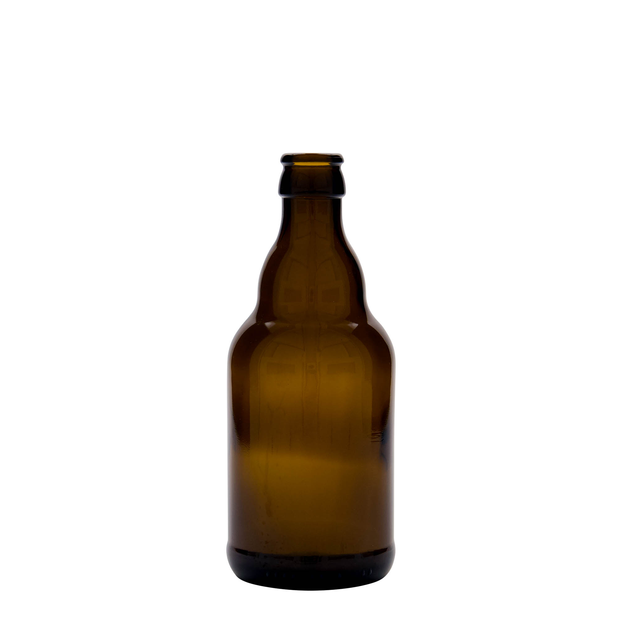 330 ml butelka piwa 'Steinie', szkło, brązowa, szyjka: kapsel koronowy