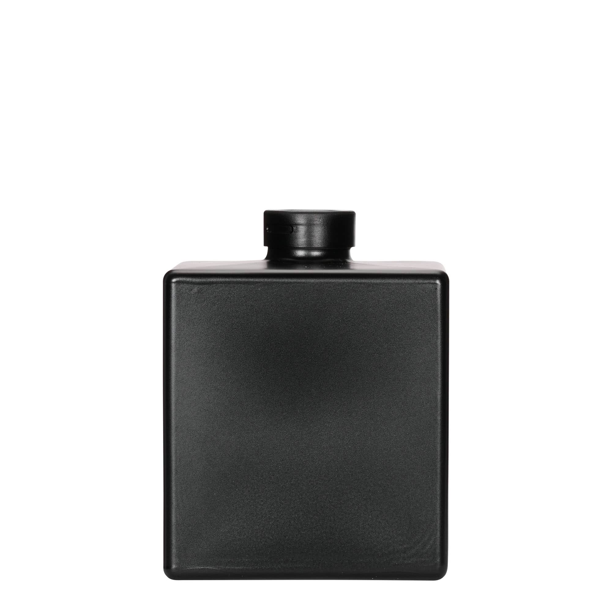 500 ml butelka szklana 'Cube', kwadratowa, kolor czarny, zamknięcie: korek 500 ml butelka szklana 'Cube', kwadratowa, kolor czarny, zamknięcie: korek