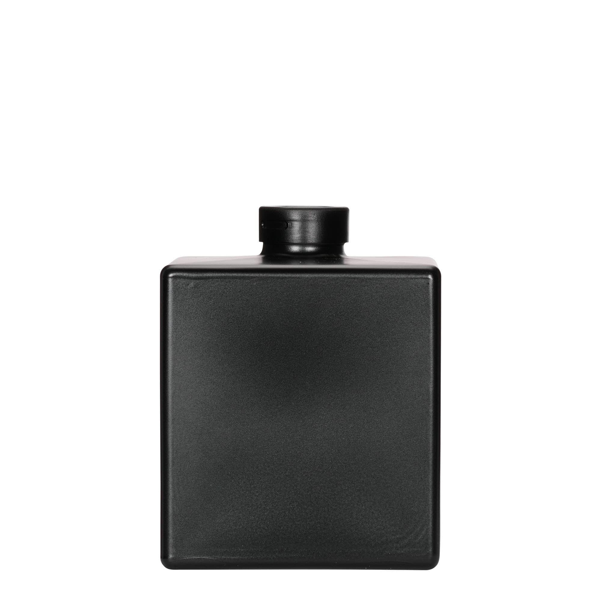 500 ml butelka szklana „Cube”, kwadratowa, czarna, otwór: korek