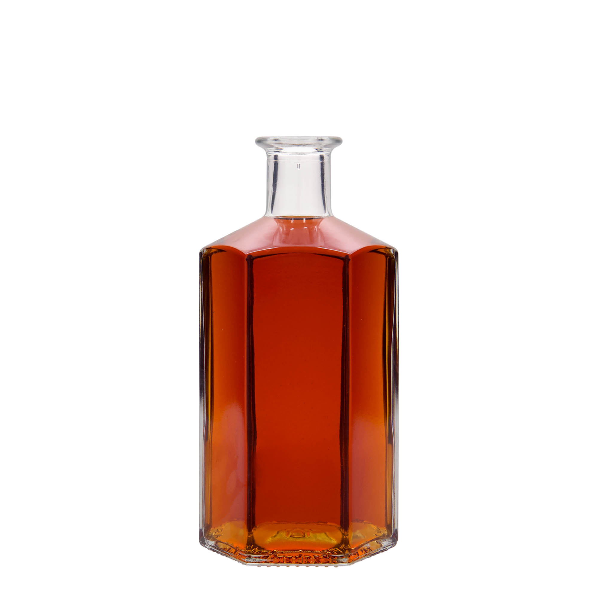 500 ml butelka szklana aptekarza 'Jimmy', sześciokątna, szyjka: korek