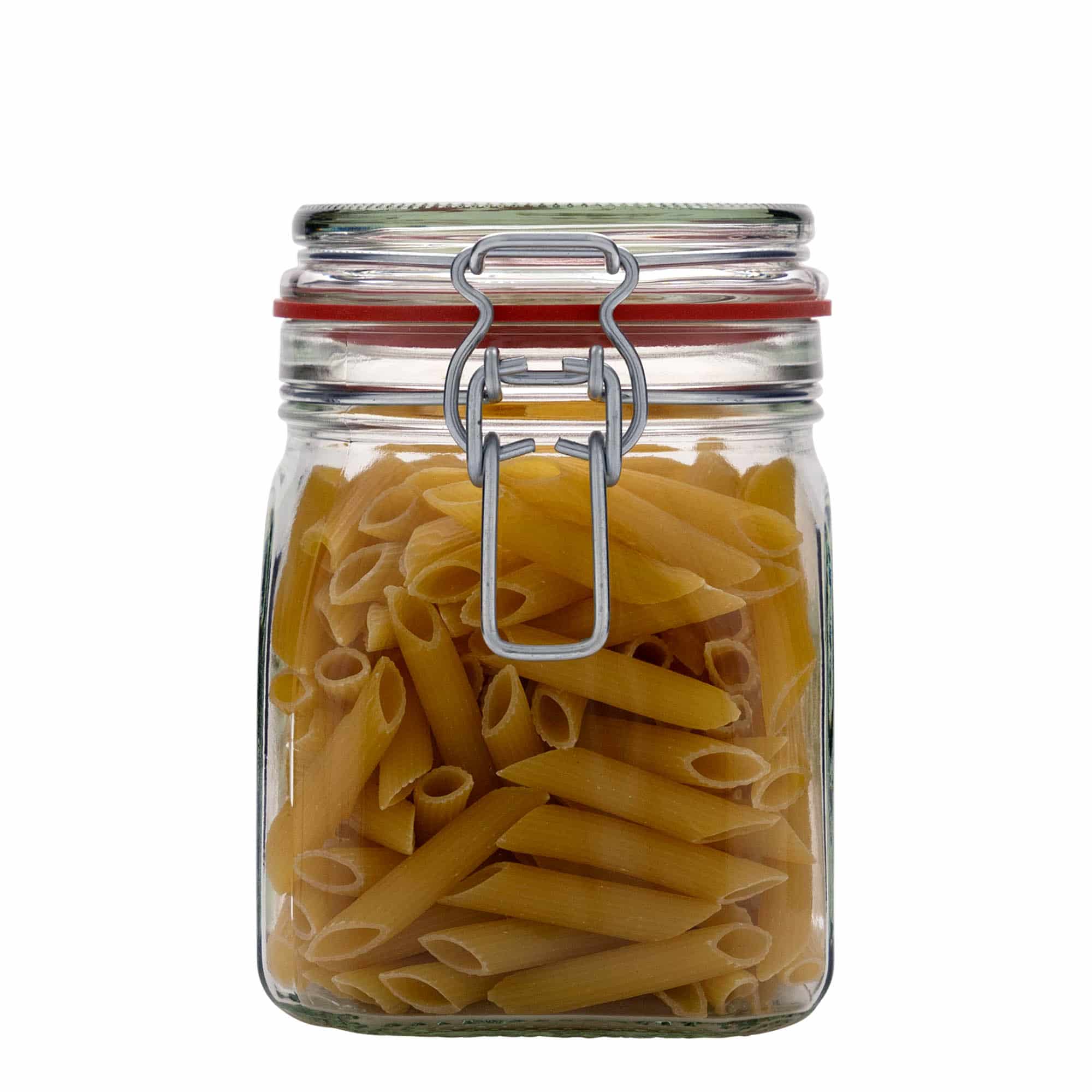 900 ml słoik z zamknięciem pałąkowym, kwadratowy, zamknięcie: Zamknięcie pałąkowe