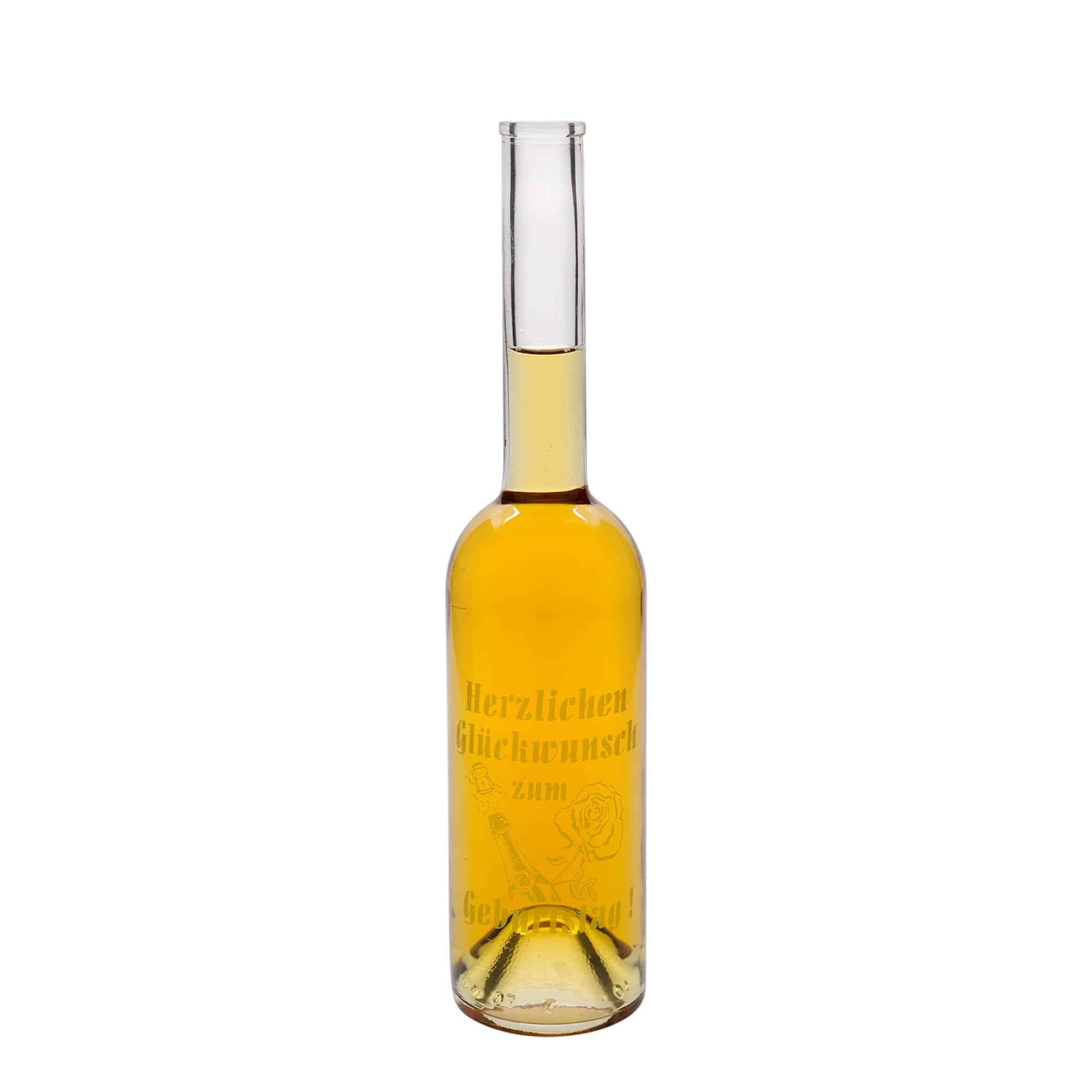Butelka szklana 500 ml „Opera”, motyw: jabłko, korek