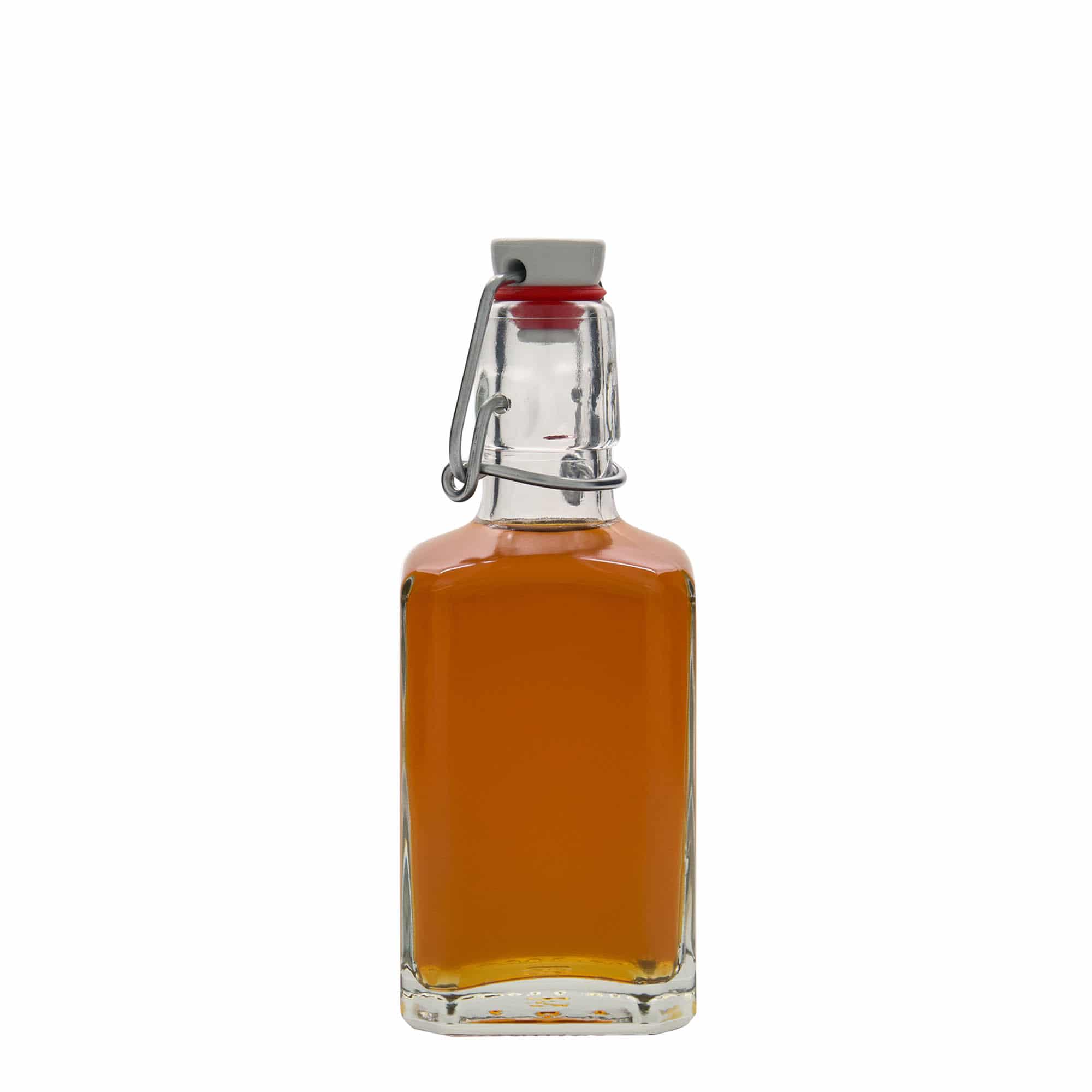 250 ml butelka szklana 'Rialto', kwadratowa, otwór: zamknięcie na klamrę