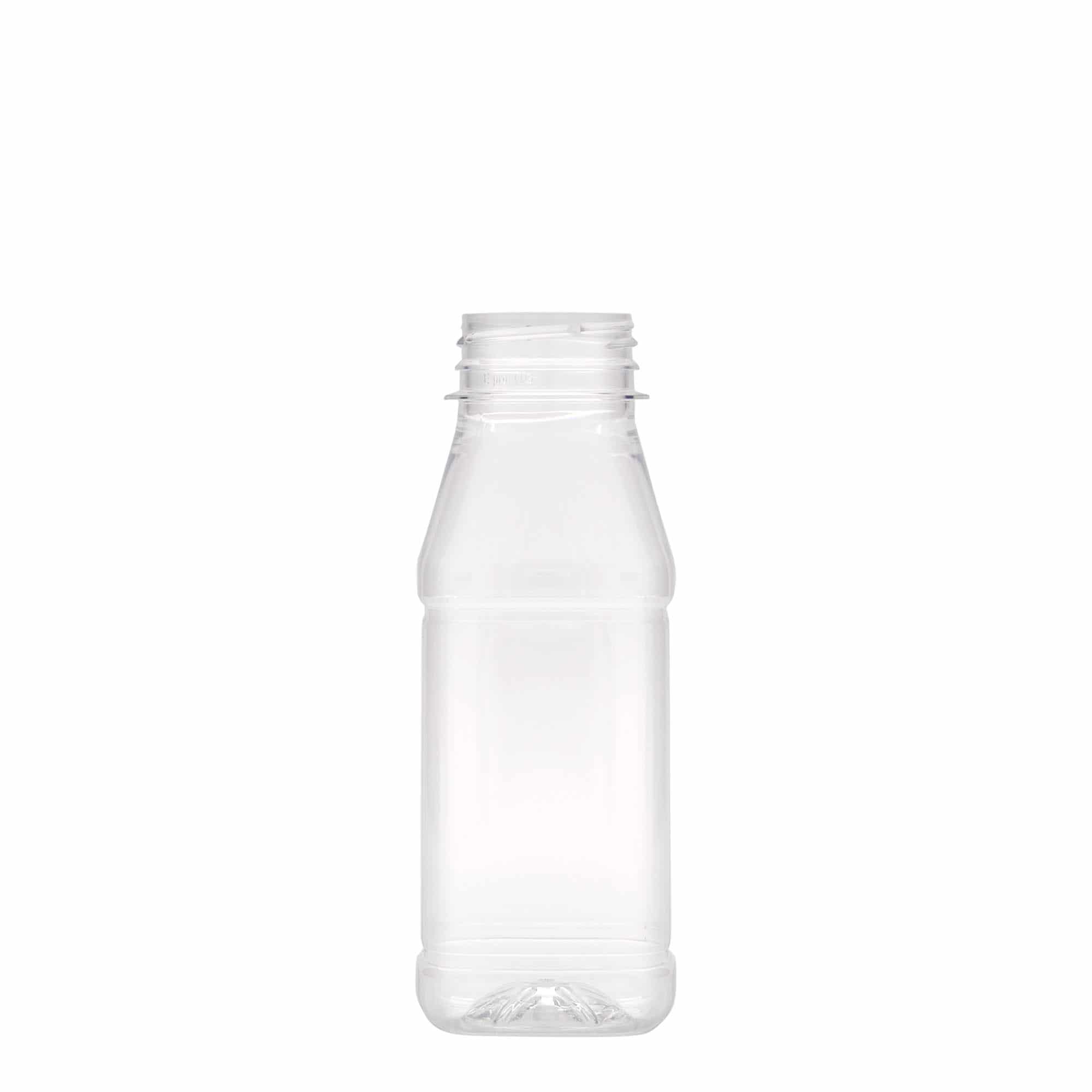 250 ml butelka PET 'Milk and Juice Carre', kwadratowa, tworzywo sztuczne, zamknięcie: 38 mm