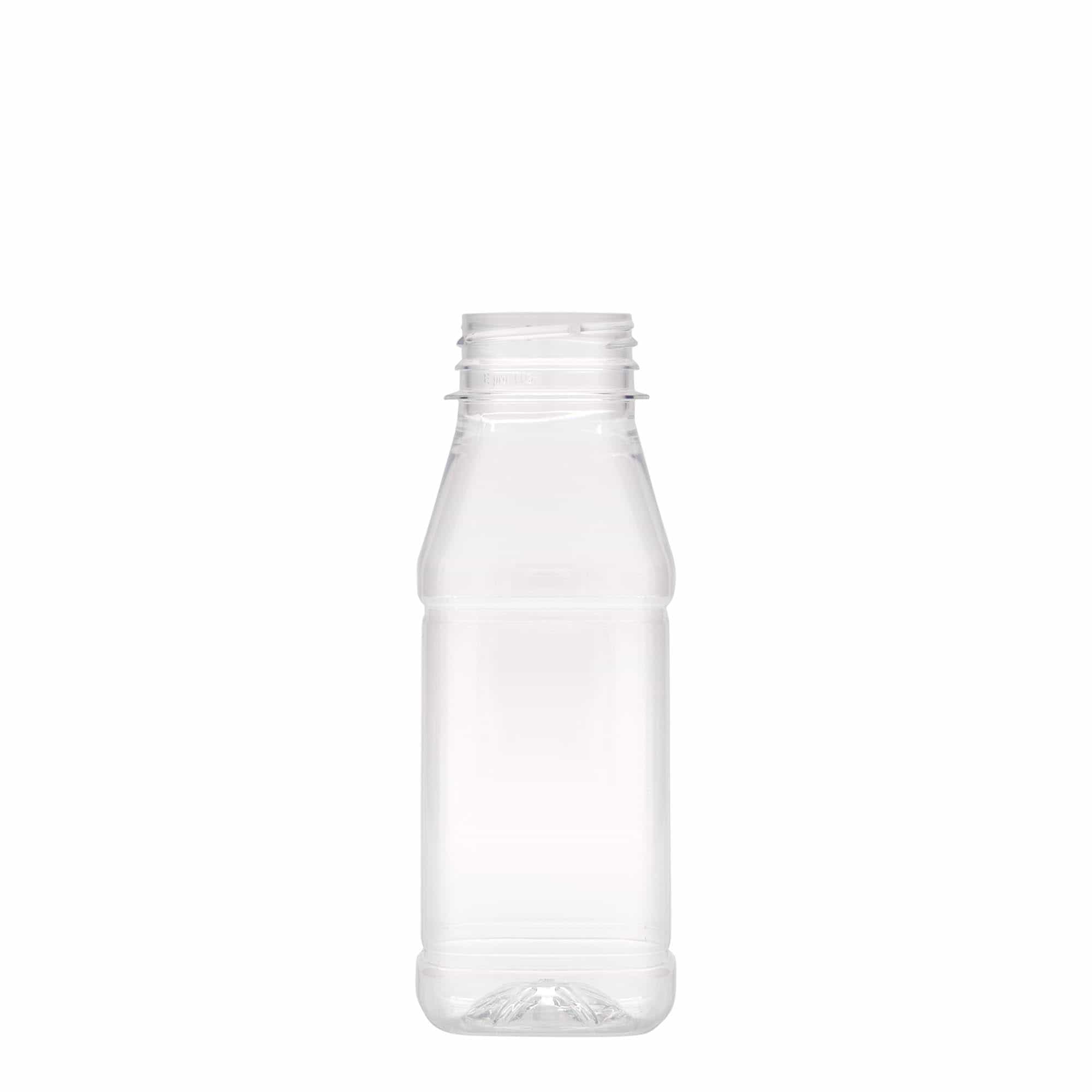 250 ml butelka PET „Milk and Juice Carré”, kwadratowa, plastik, szyjka: 38 mm 250 ml butelka PET „Milk and Juice Carré”, kwadratowa, plastik, szyjka: 38 mm
