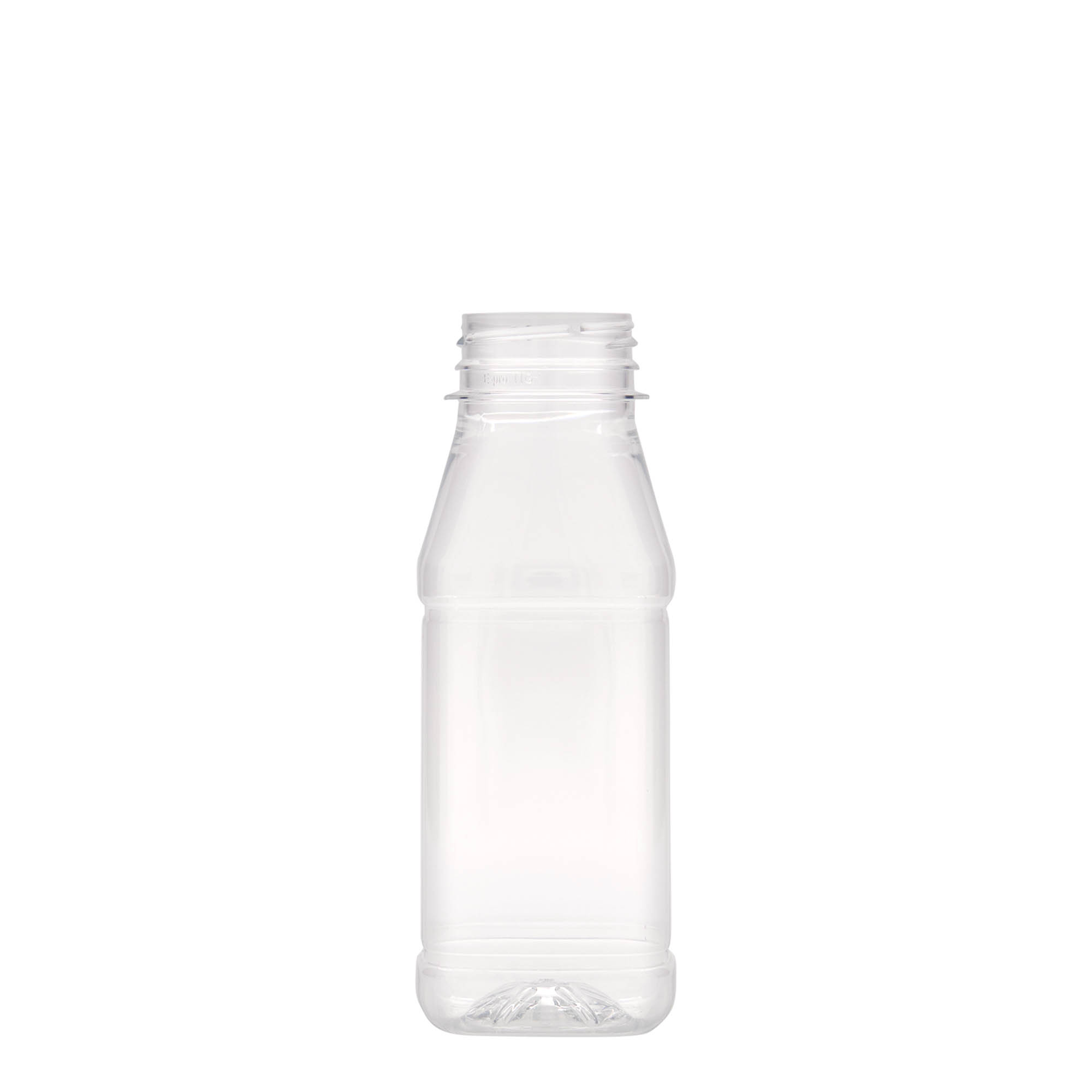 250 ml butelka PET „Milk and Juice Carré”, kwadratowa, plastik, szyjka: 38 mm 250 ml butelka PET „Milk and Juice Carré”, kwadratowa, plastik, szyjka: 38 mm