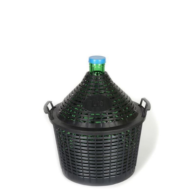 10 l butla balonowa z wąską szyjką, szkło, zielona, zakończenie: nakładka typu Stülpdeckel 10 l butla balonowa z wąską szyjką, szkło, zielona, zakończenie: nakładka typu Stülpdeckel