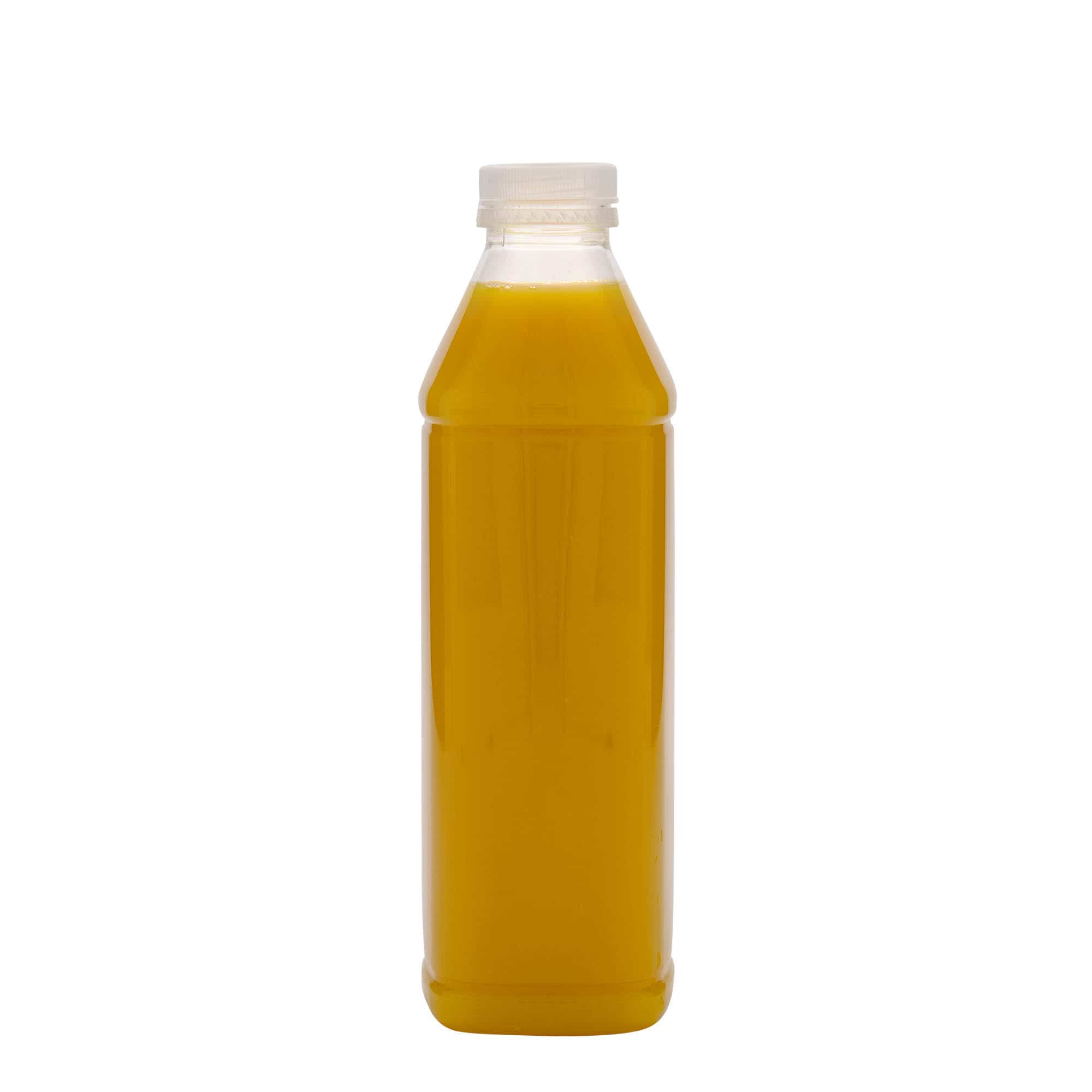 1000 ml butelka PET Milk and Juice Carré, kwadratowa, tworzywo sztuczne, zamknięcie: 38 mm
