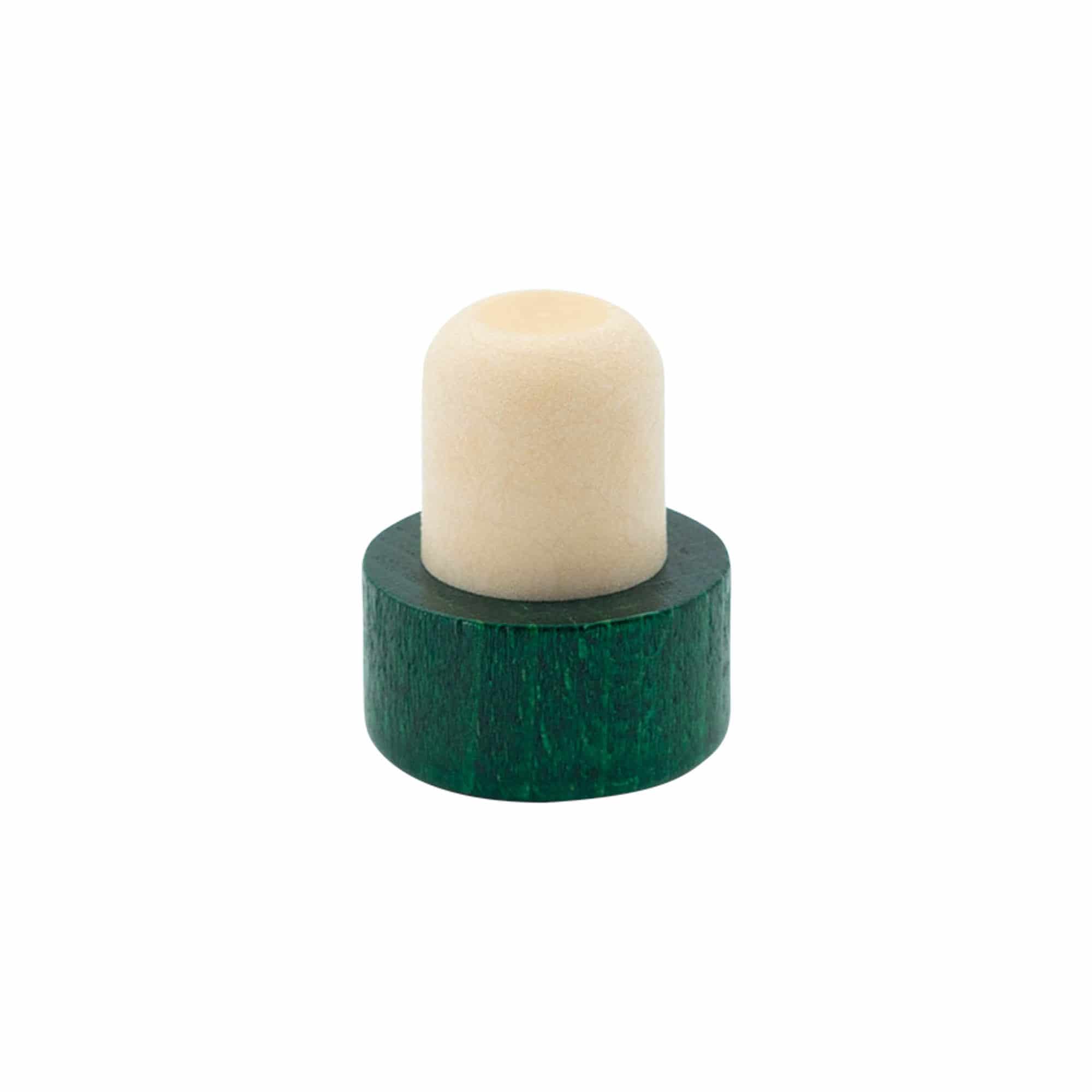 Korek z uchwytem 19 mm, drewno, kolor zielony, do zamknięcia: korek