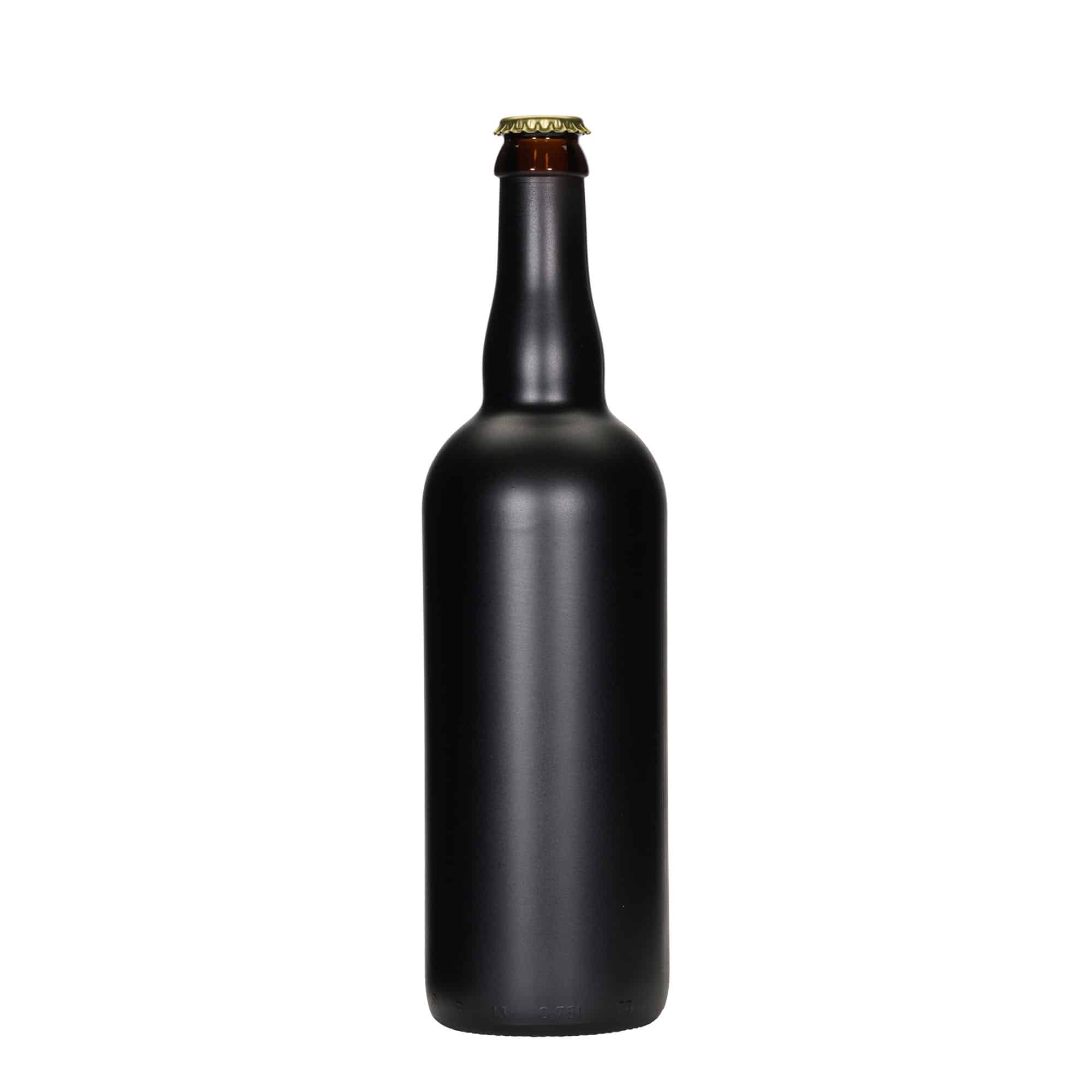 Butelka piwa 750 ml Belgia, szkło, czarna, szyjka: kapsel koronowy