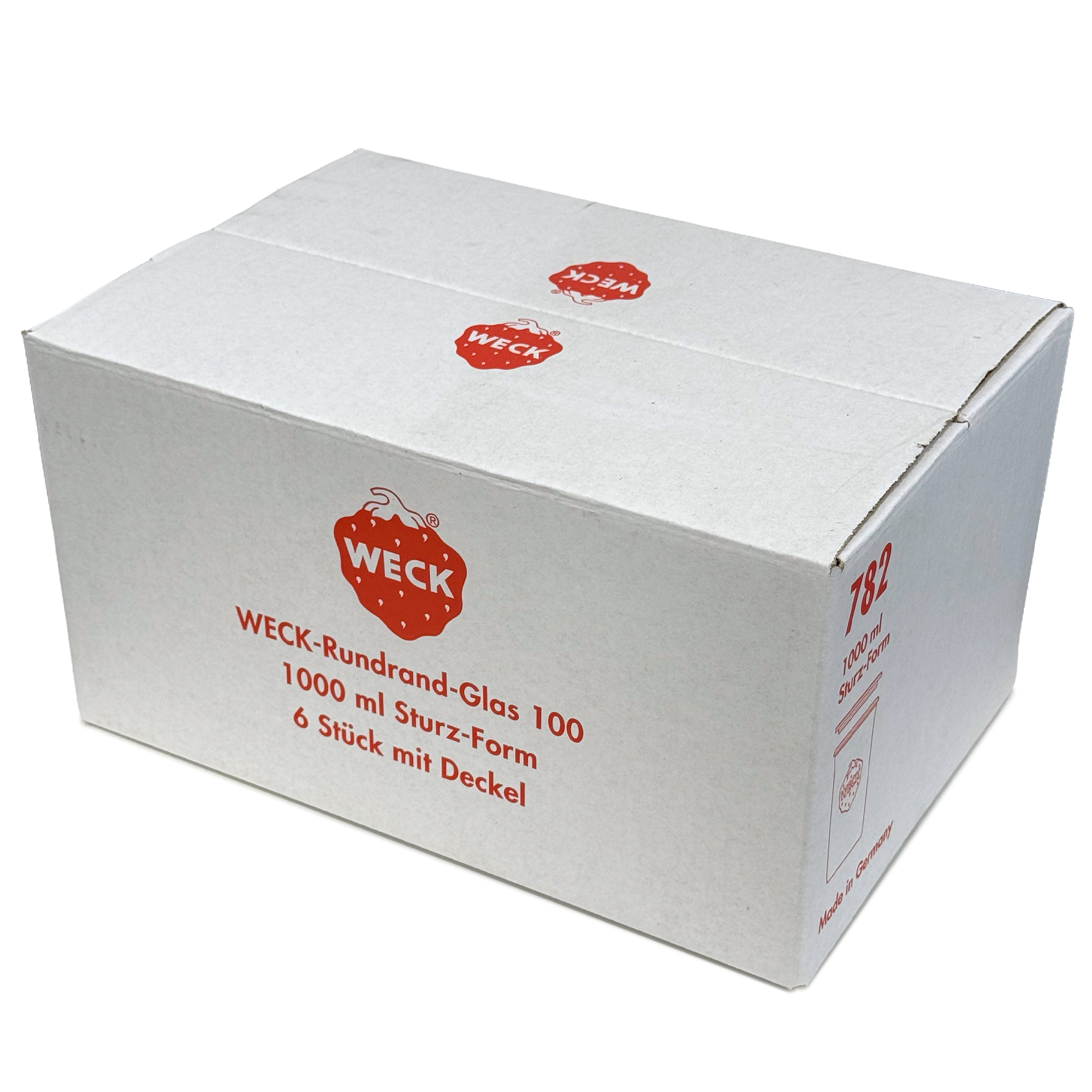 6x 1000 ml słoik WECK typu Sturz z szklanym wieczkiem RR 100