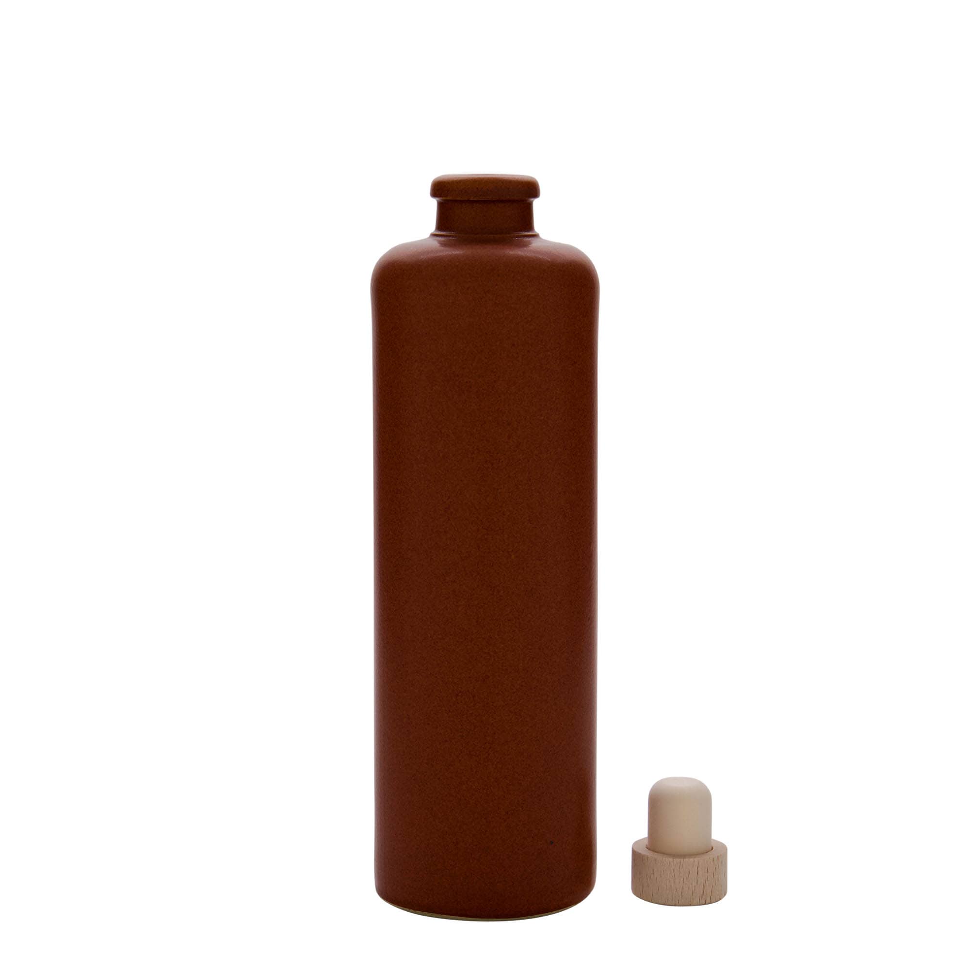 500 ml dzbanek do toniku, kamionka, czerwono-brązowy, wylot: korek