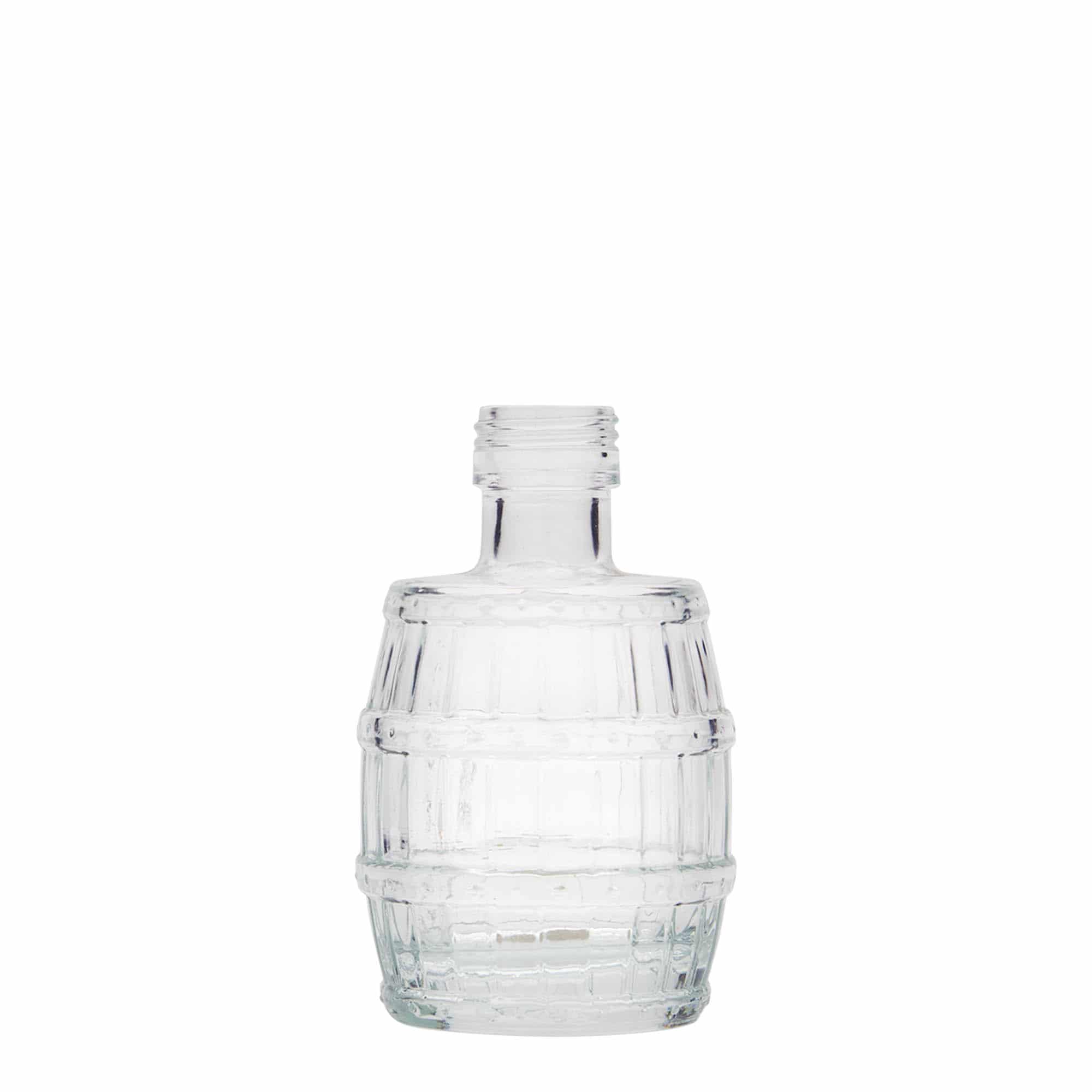 100 ml butelka szklana 'Beczka', zamknięcie: PP 24 100 ml butelka szklana 'Beczka', zamknięcie: PP 24