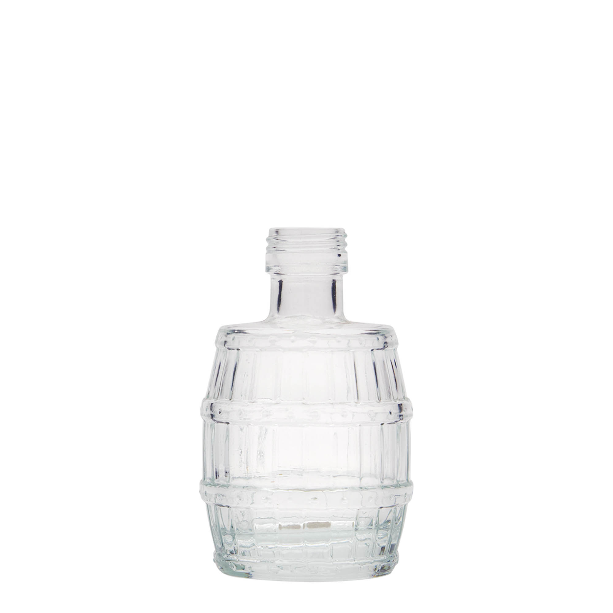 Butelka szklana 100 ml „beczka”, gwint: PP 24 Butelka szklana 100 ml „beczka”, gwint: PP 24