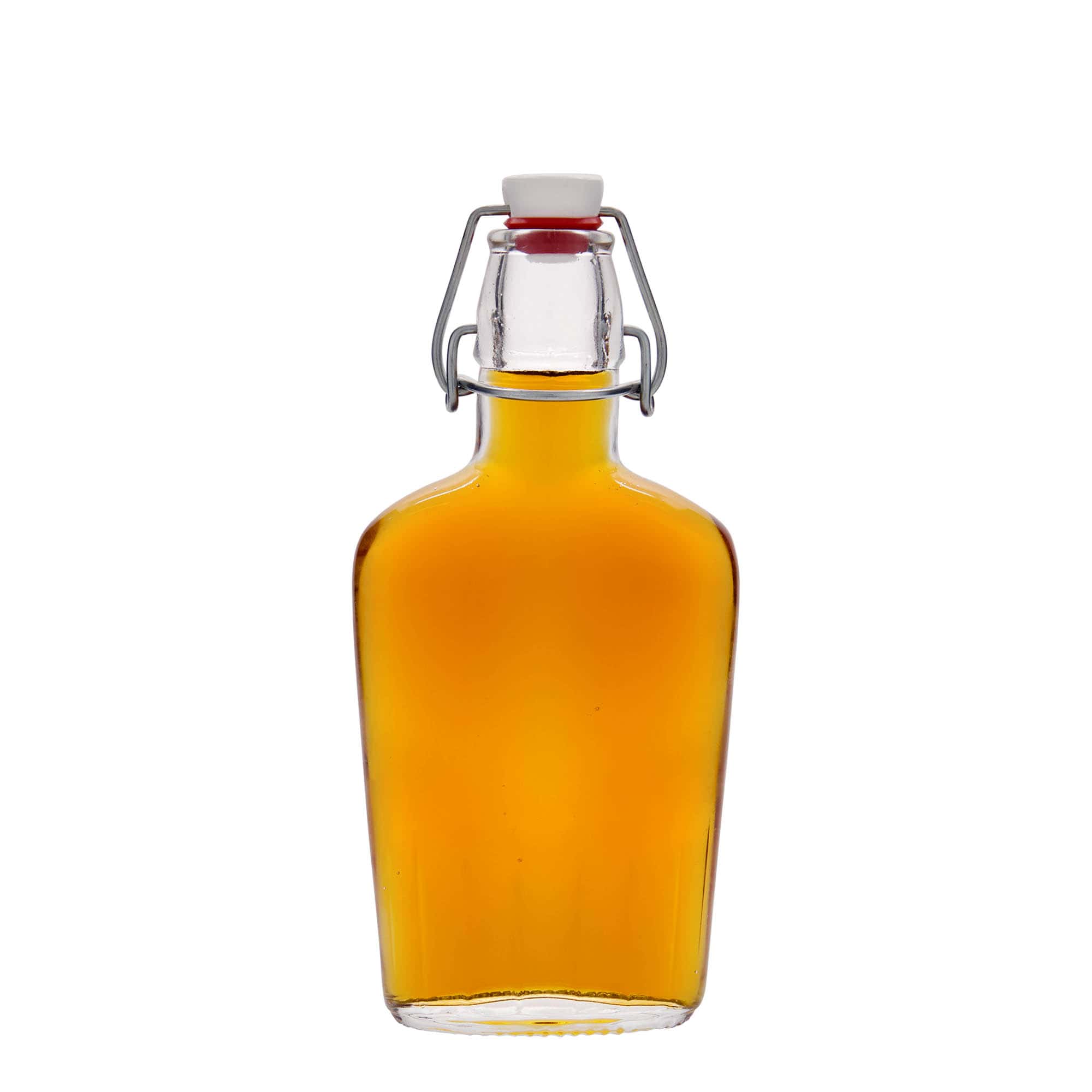 250 ml butelka szklana 'Fiaschetta', owalna, zamknięcie: Zamknięcie pałąkowe