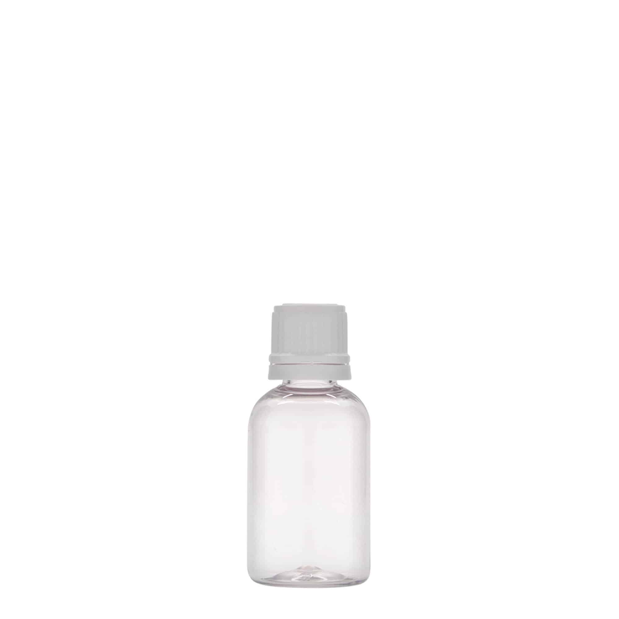 30 ml butelka medyczna PET „Easy Living”, tworzywo sztuczne, gwint: DIN 18