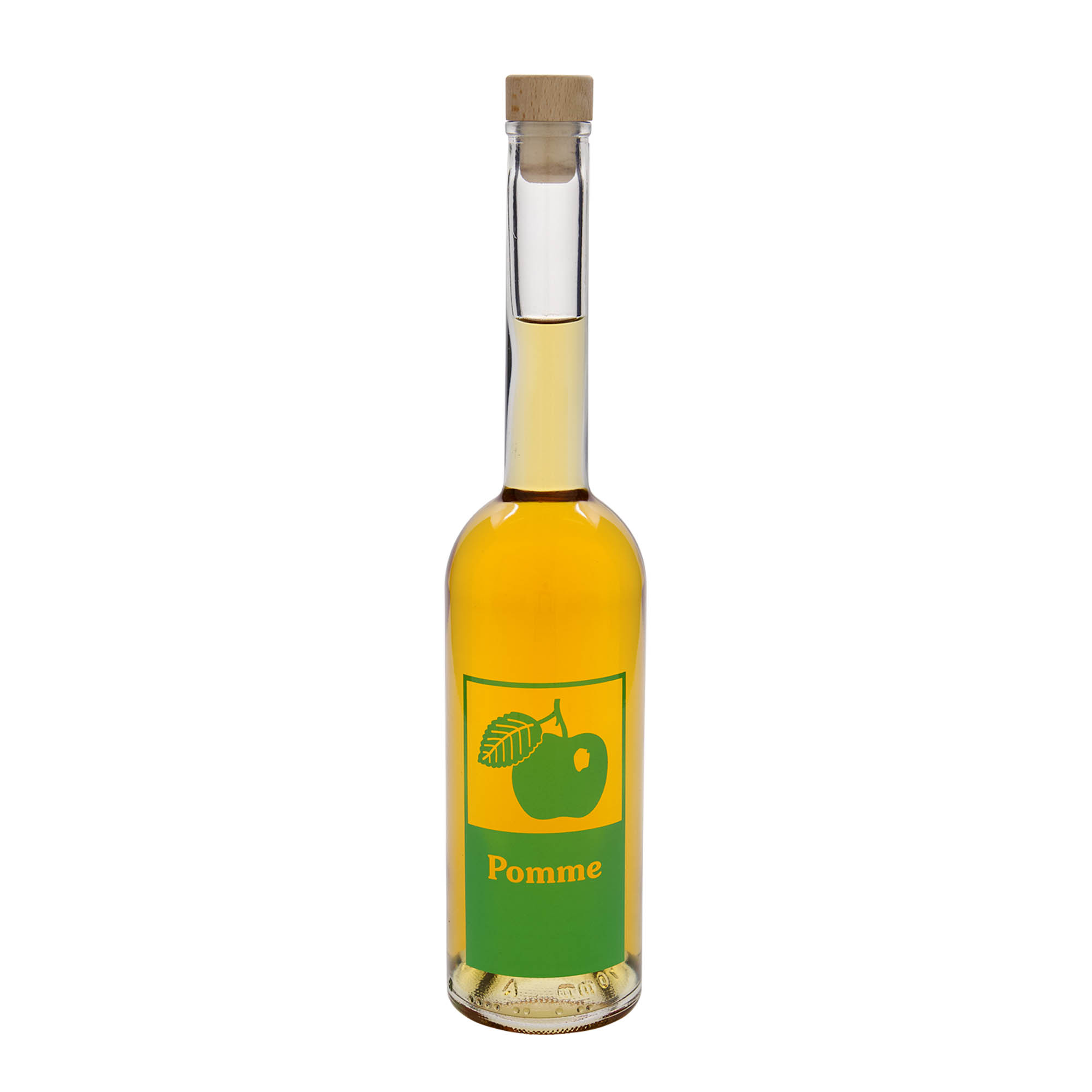 Butelka szklana 500 ml 'Opera', motyw: Jabłko, szyjka: korek