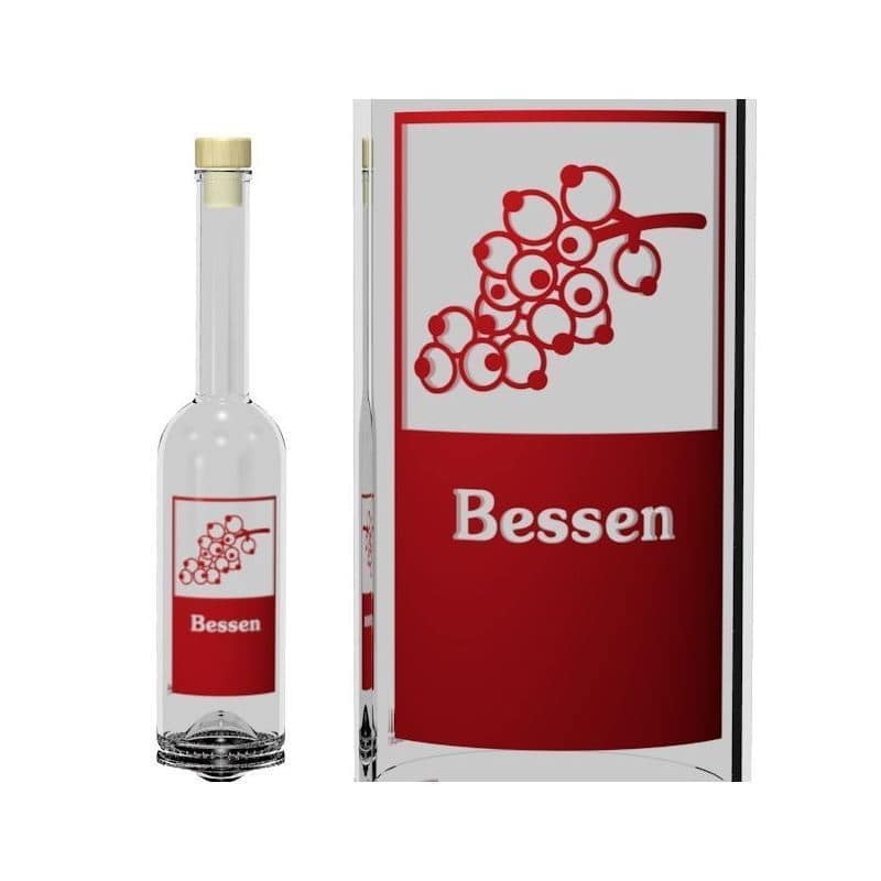 500 ml butelka szklana 'Opera', wzór: Bessen, zamknięcie: korek