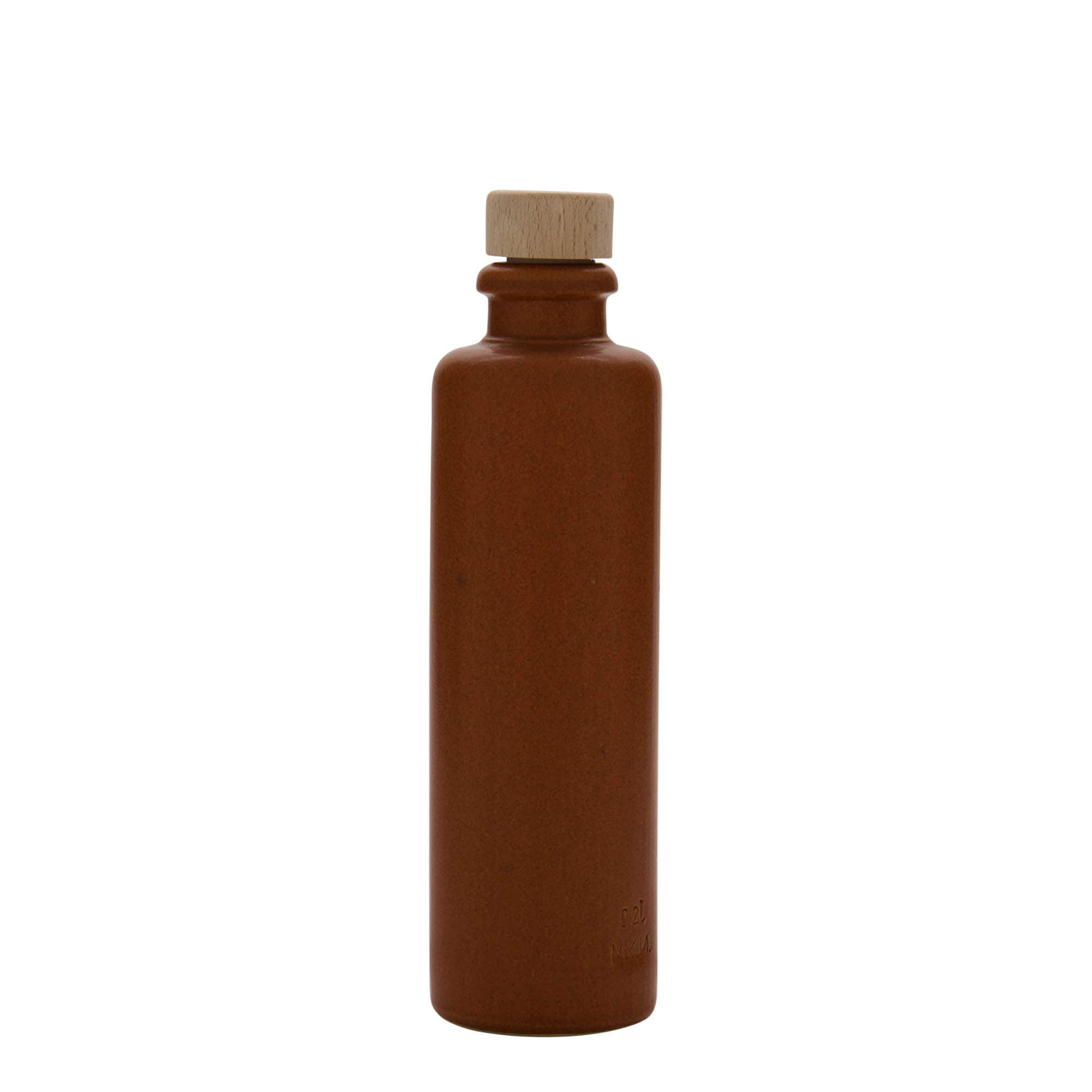 200 ml dzbanek do toniku, kamionka, czerwono-brązowy, wylot: korek