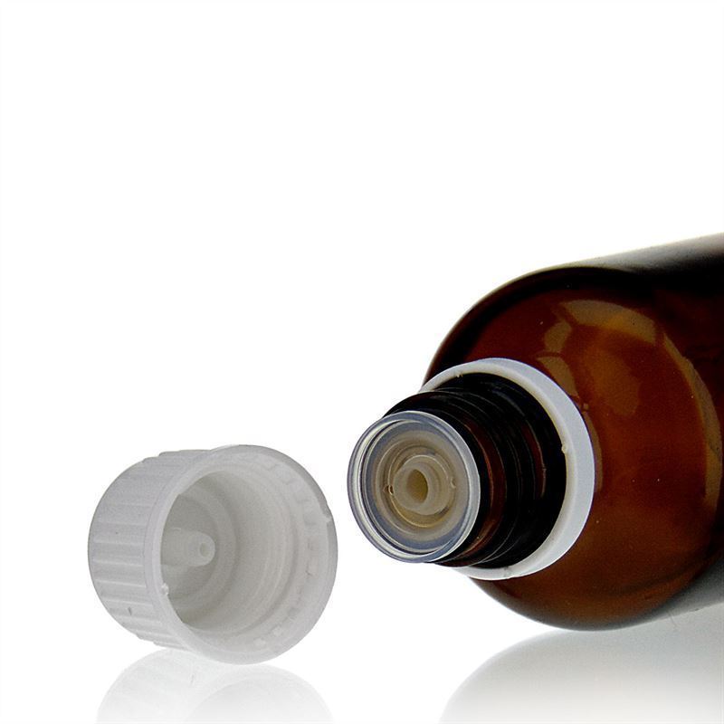 Zakrętka z wkładką przeciwkapową, tworzywo PE, biały, do szyjki: DIN 18 Zakrętka z wkładką przeciwkapową, tworzywo PE, biały, do szyjki: DIN 18