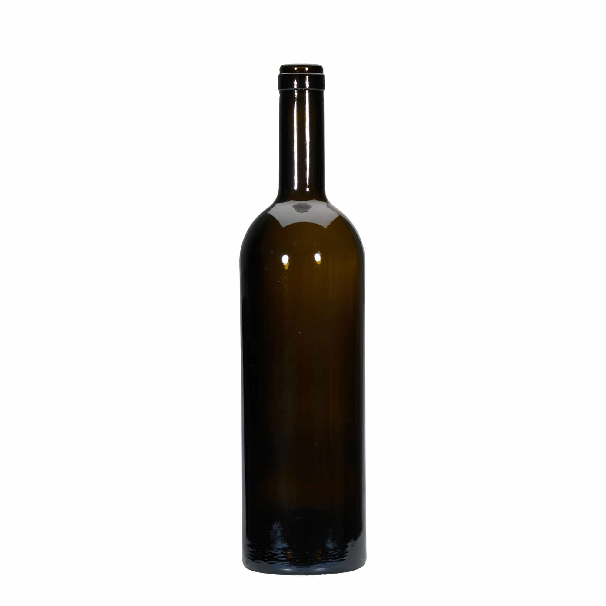 750 ml butelka na wino 'Golia', kolor zielony antyczny, zamknięcie: korek