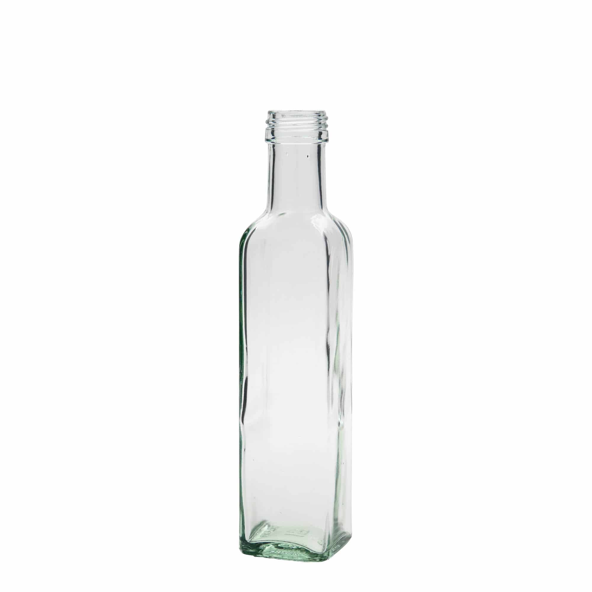 250 ml butelka szklana 'Marasca', kwadratowa, zamknięcie: PP 31,5