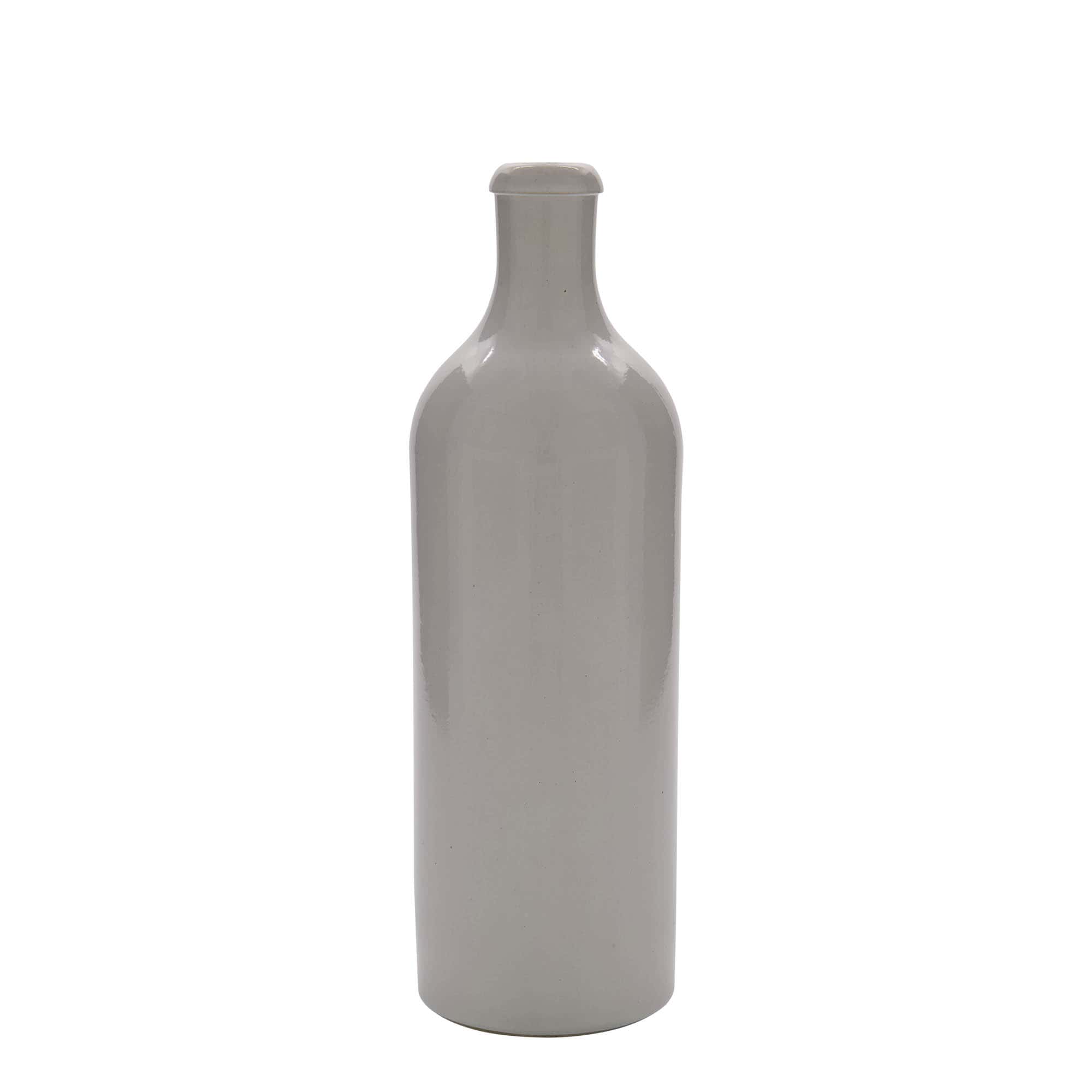 750 ml dzban gliniany, kamionka, biały, wylot: korek