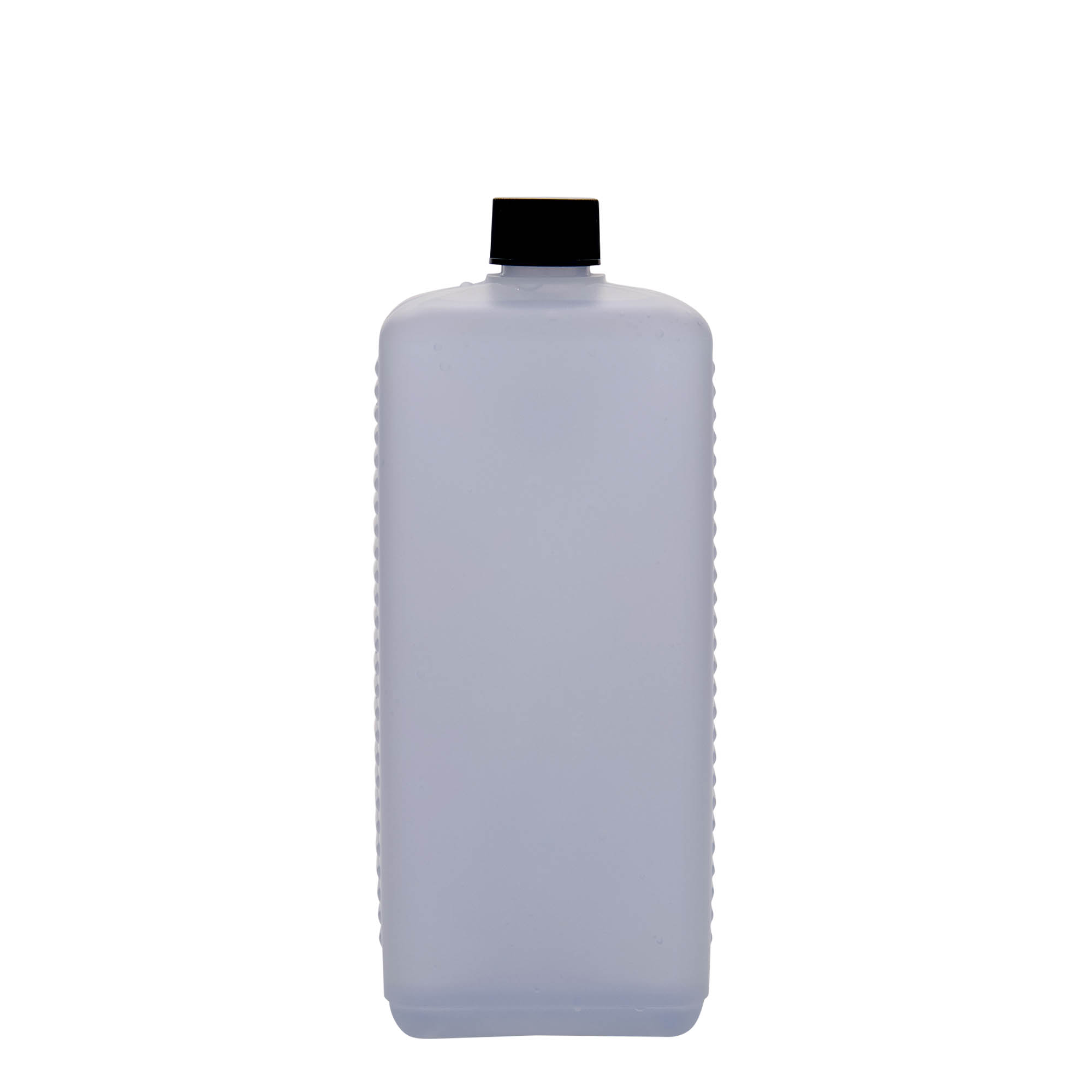 1.000 ml kanisterkowa butelka, prostokątna, tworzywo HDPE, naturalna, gwint: DIN 25 EPE