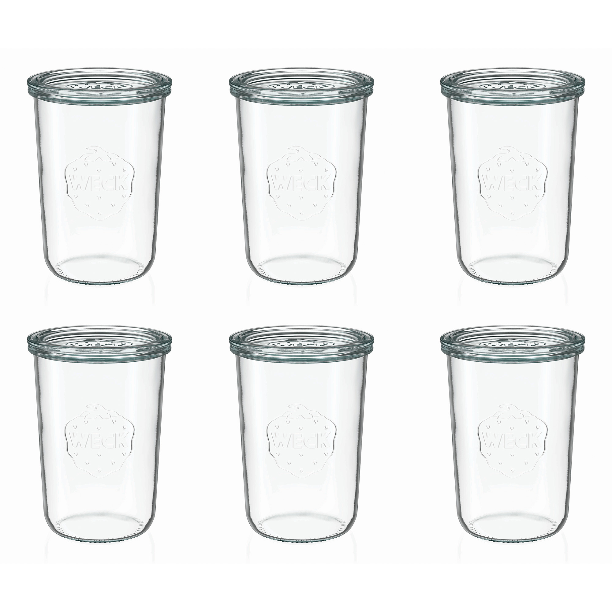 6x 850 ml słoik WECK typu Sturz z szklanym wieczkiem RR 100