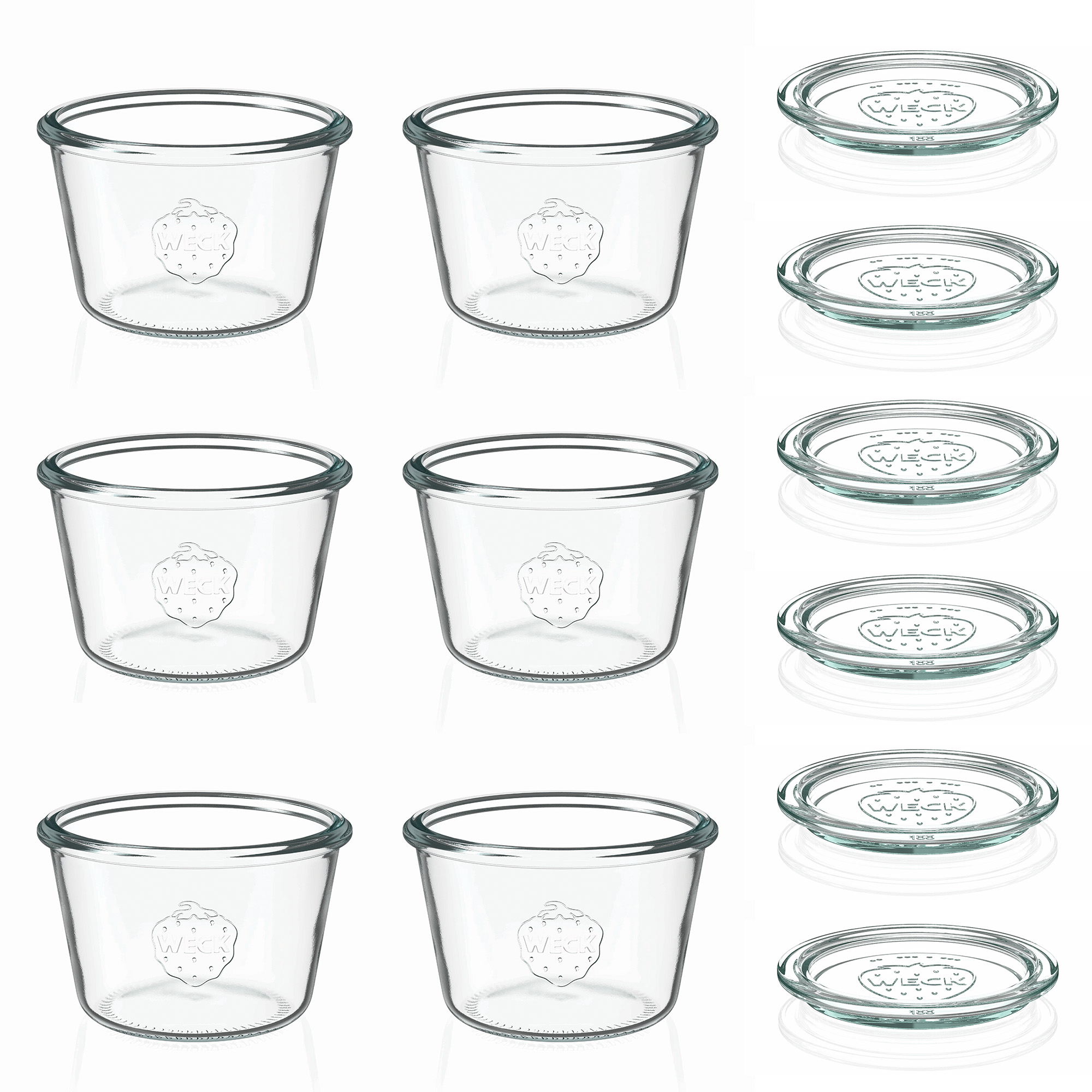 6x 370 ml słoik WECK typu Sturz z szklanym wieczkiem RR 100