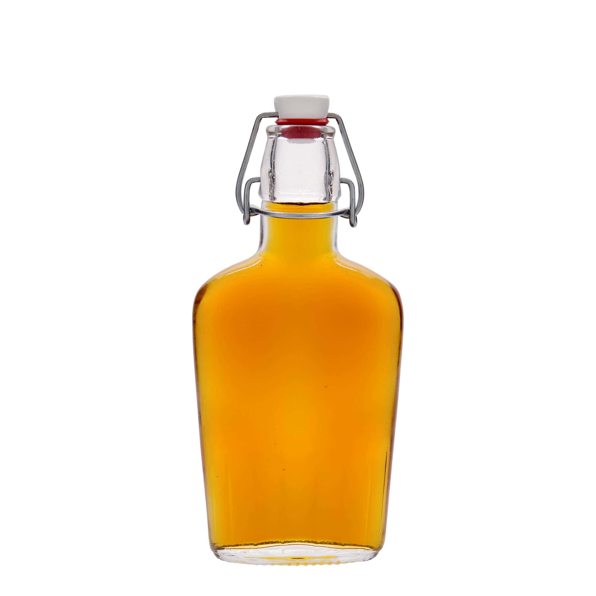 250 ml butelka szklana 'Fiaschetta', owalna, otwór: zamknięcie na sprężynę