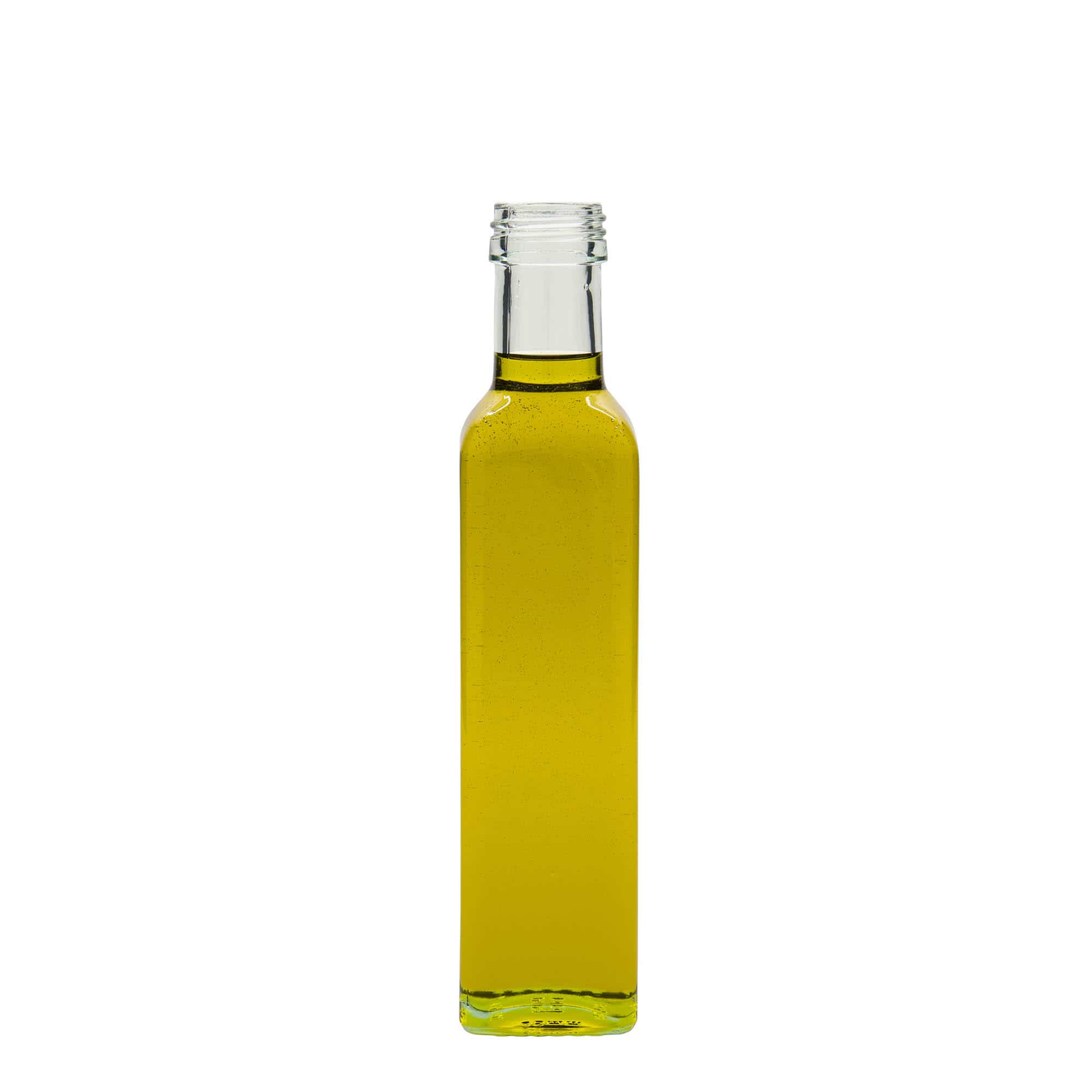 250 ml butelka szklana 'Marasca', kwadratowa, wylot: PP 31,5