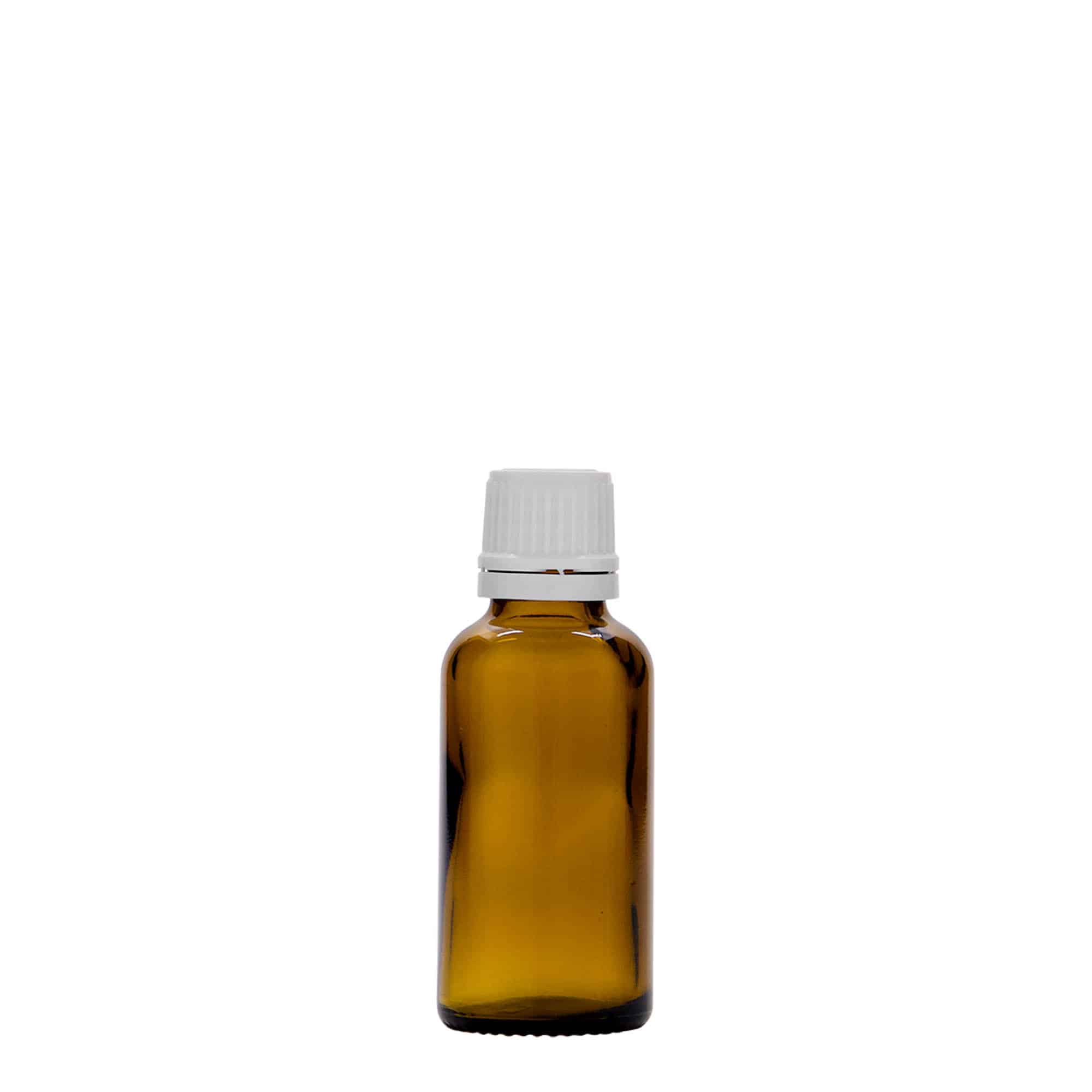 30 ml butelka farmaceutyczna, szkło, kolor brązowy, zamknięcie: DIN 18