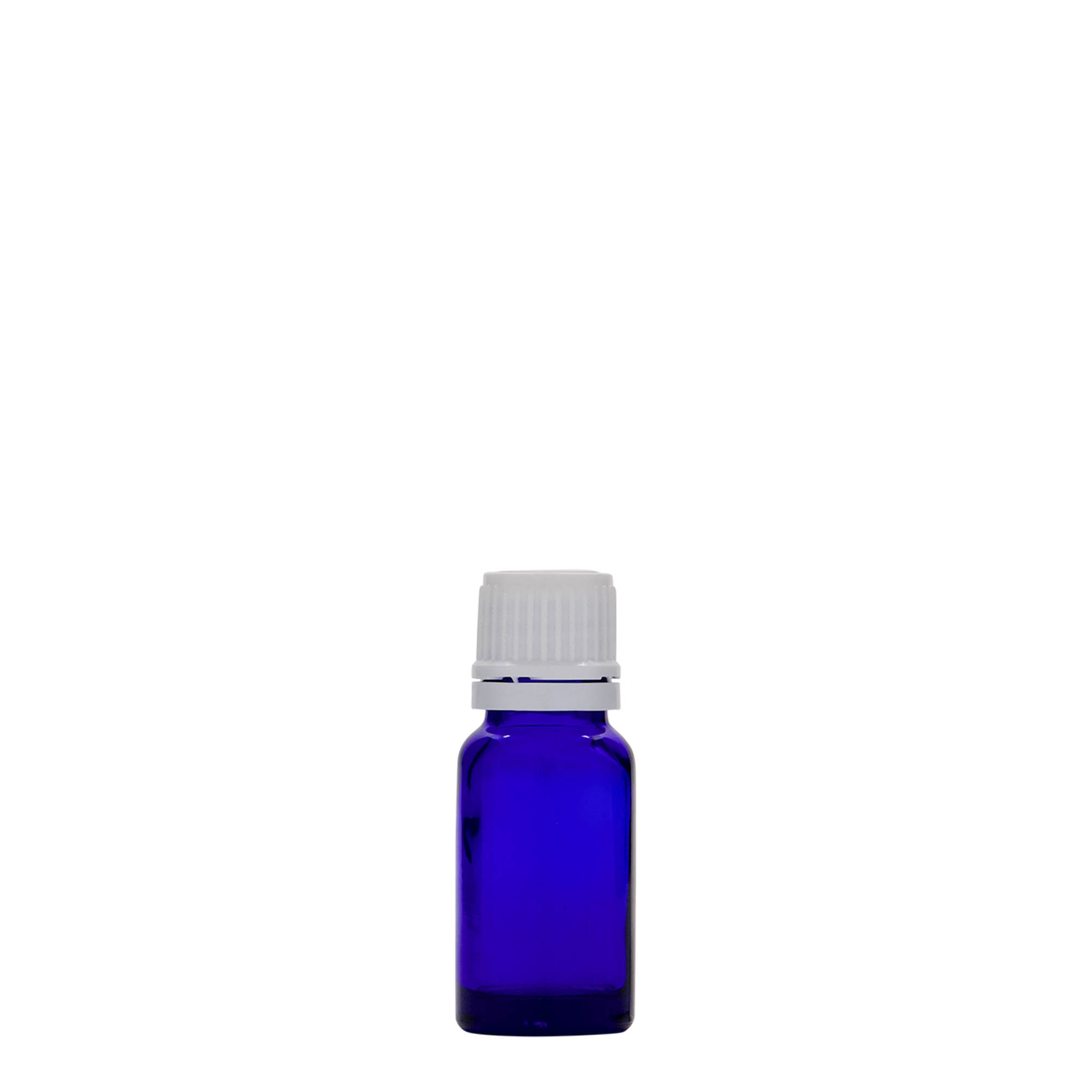 10 ml butelka medyczna, szkło, królewski błękit, wylot: DIN 18