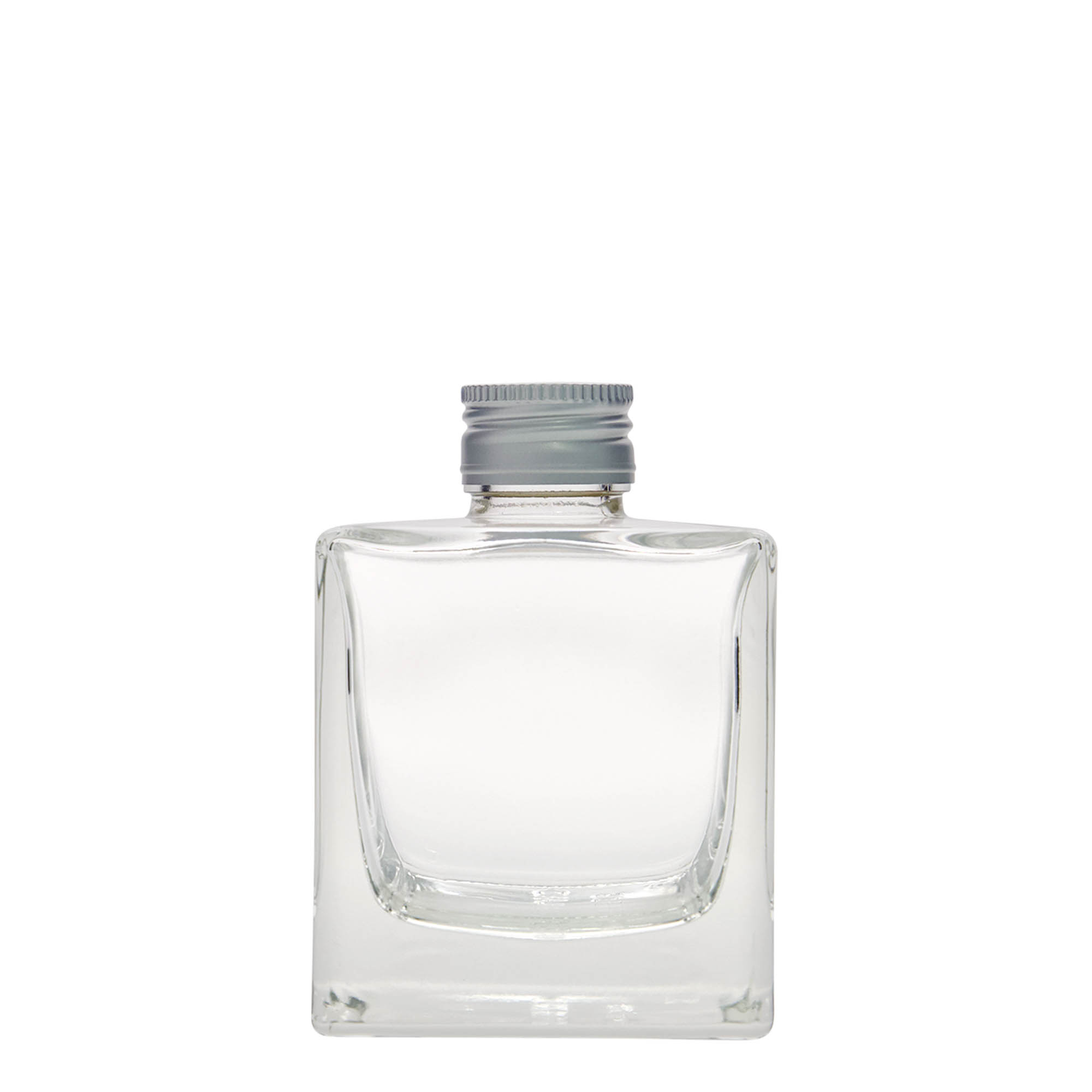 Butelka szklana 200 ml „Cube”, kwadratowa, gwint: PP 28 Butelka szklana 200 ml „Cube”, kwadratowa, gwint: PP 28