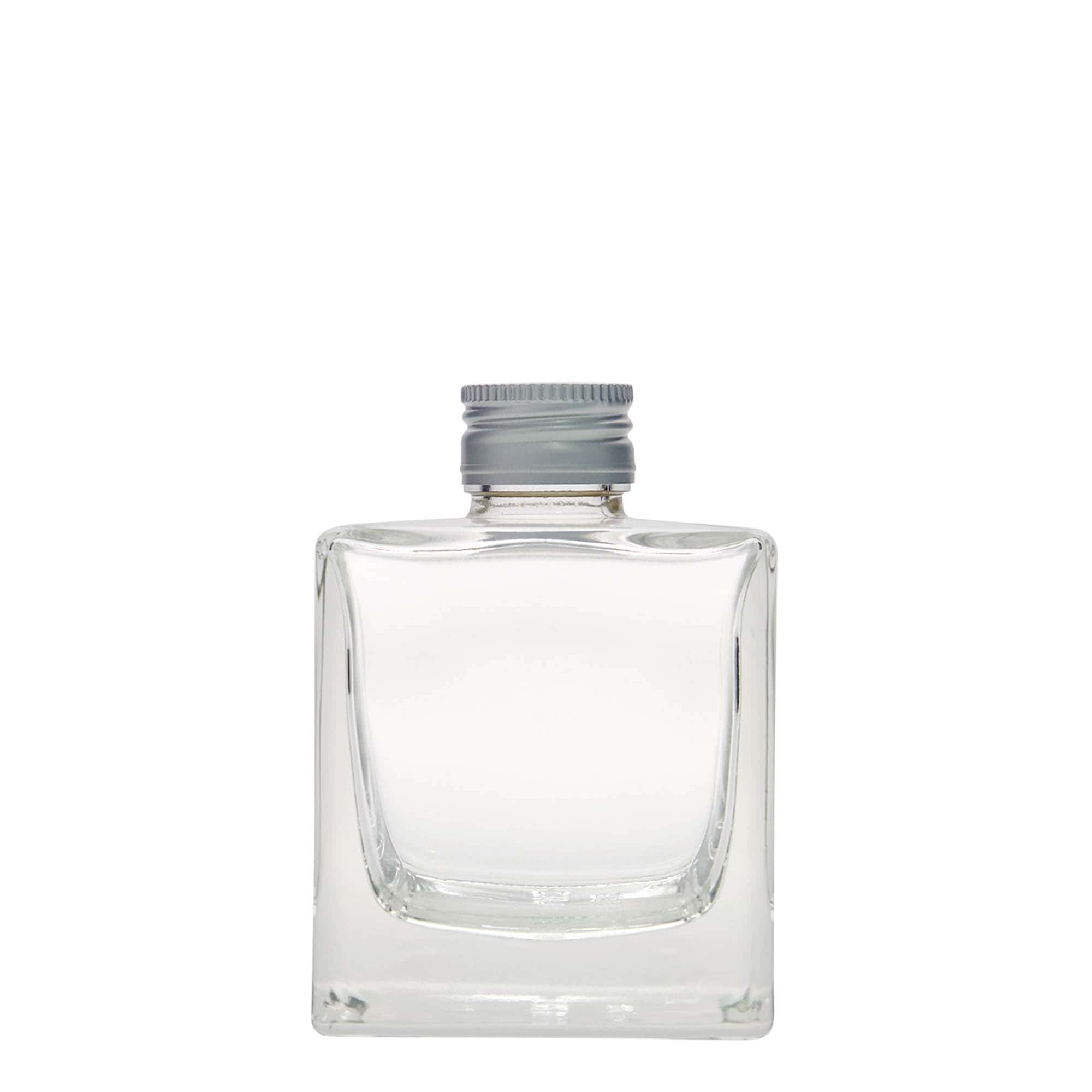 Butelka szklana 200 ml „Cube”, kwadratowa, gwint: PP 28