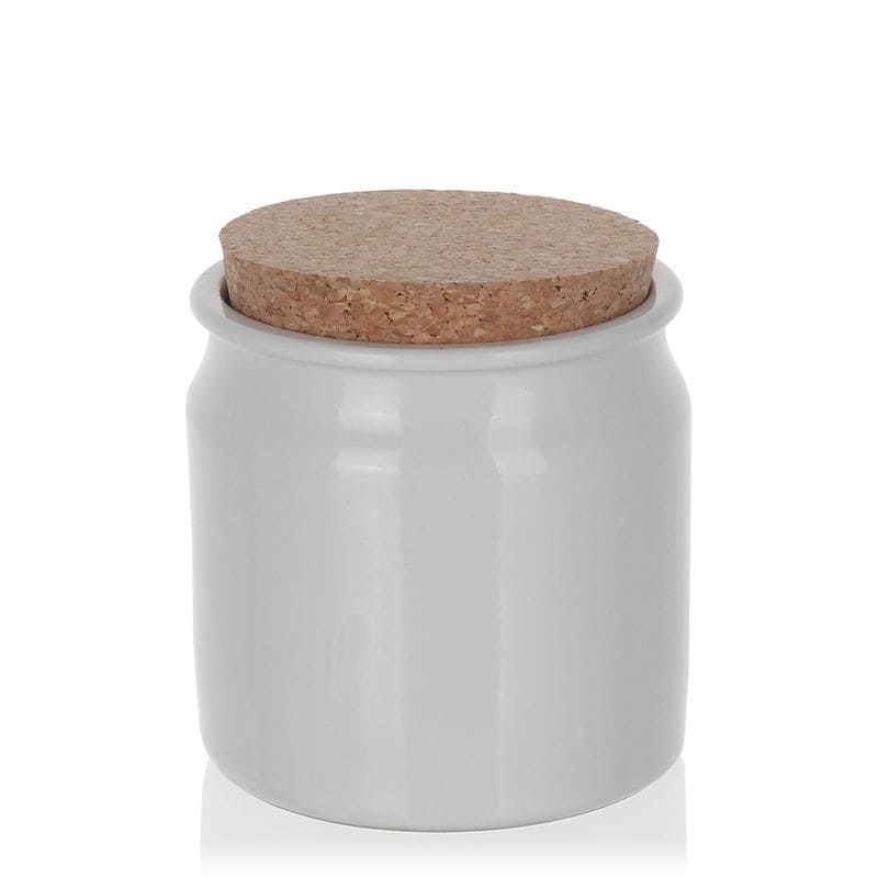160 ml słoiczek kamionkowy, ceramika, kolor biały, zamknięcie: korek