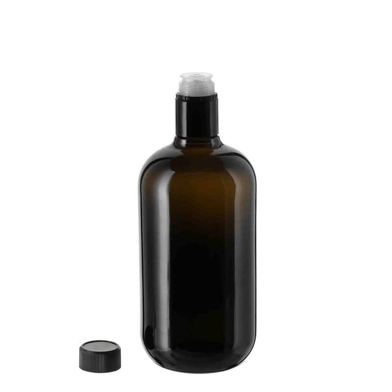 750 ml butelka na ocet/olej 'Biolio', szkło, kolor zielony antyczny, zamknięcie: DOP