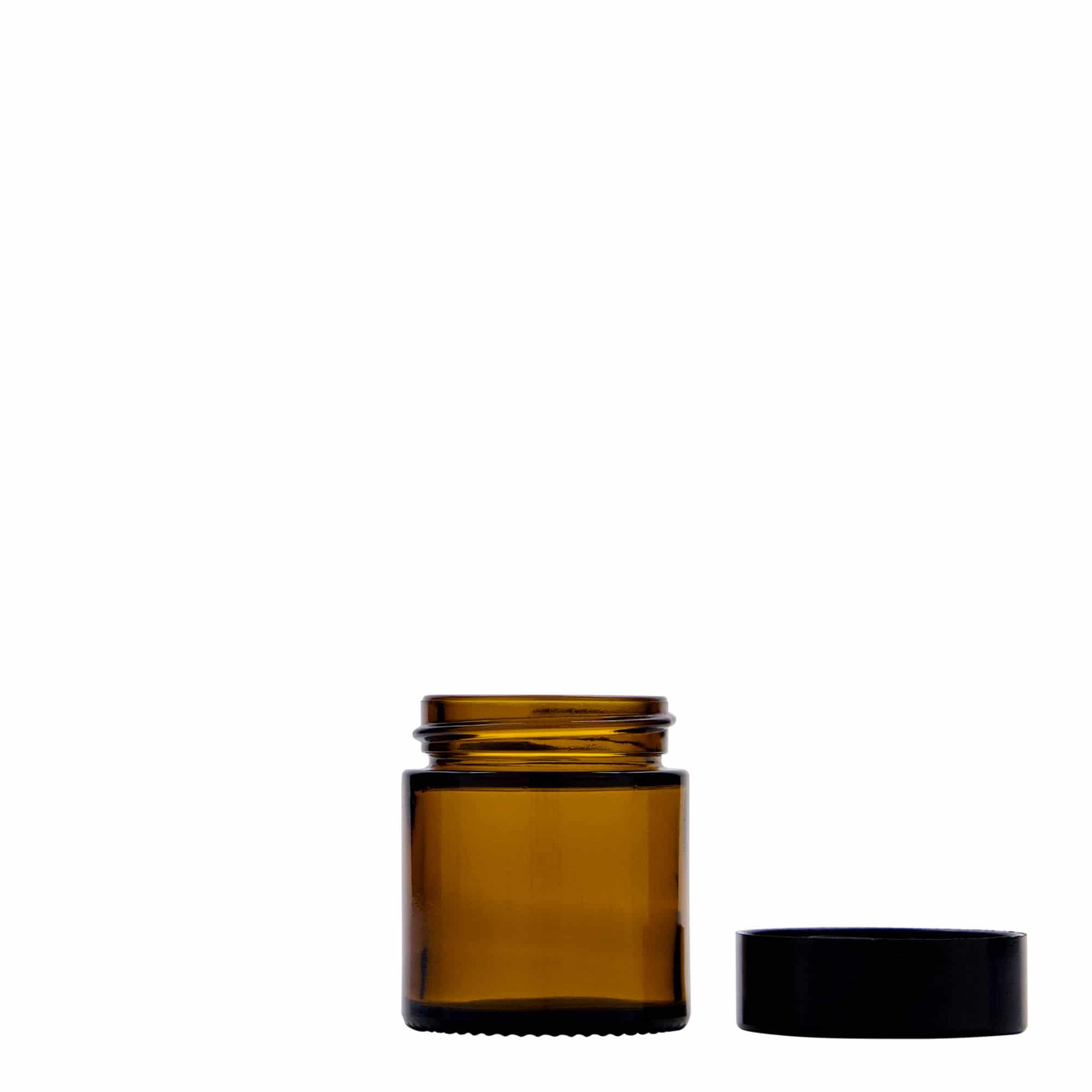 30 ml słoik „Brown Line”, szkło, brązowy, wylot: zakrętka na gwint