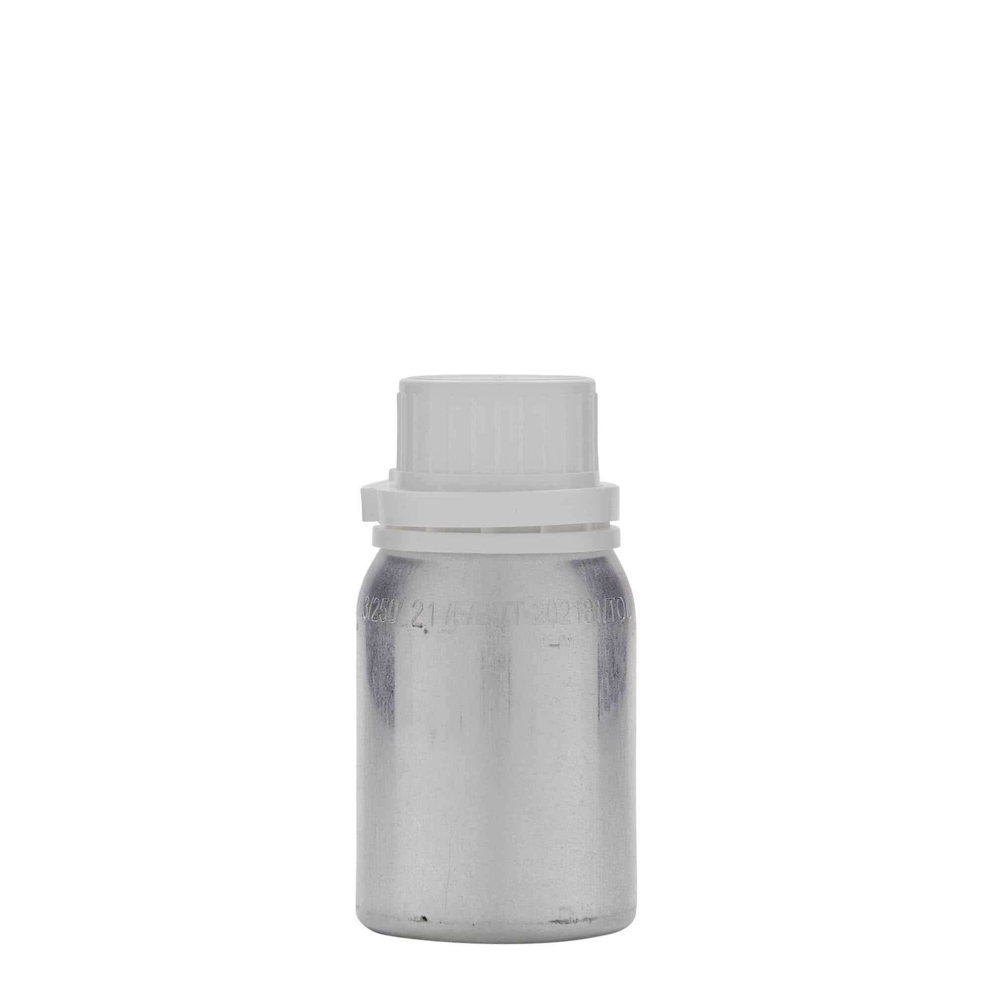 125 ml butelka aluminiowa, metalowa, kolor srebrny, zamknięcie: DIN 32