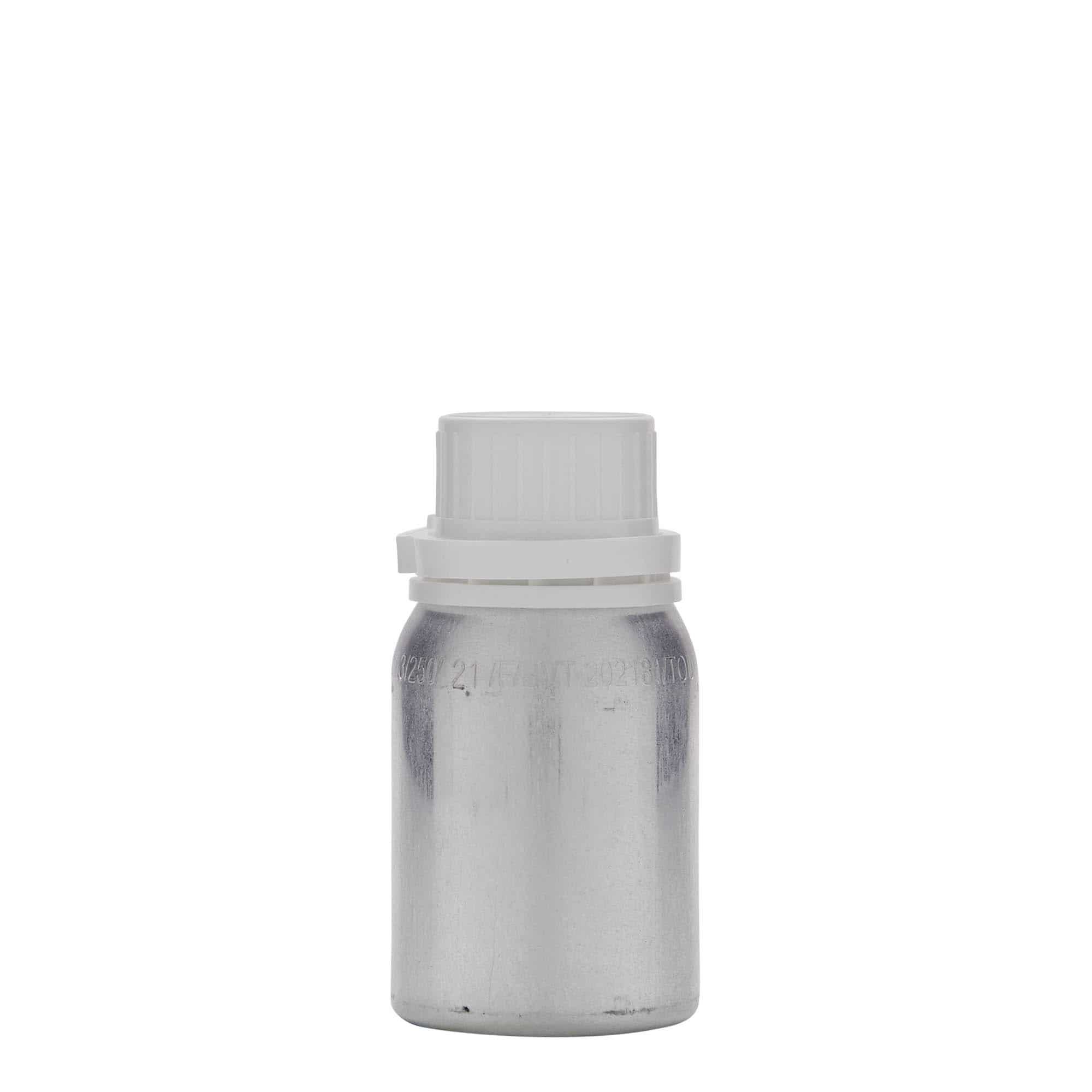 125 ml butelka aluminiowa, metal, srebrny, gwint: DIN 32
