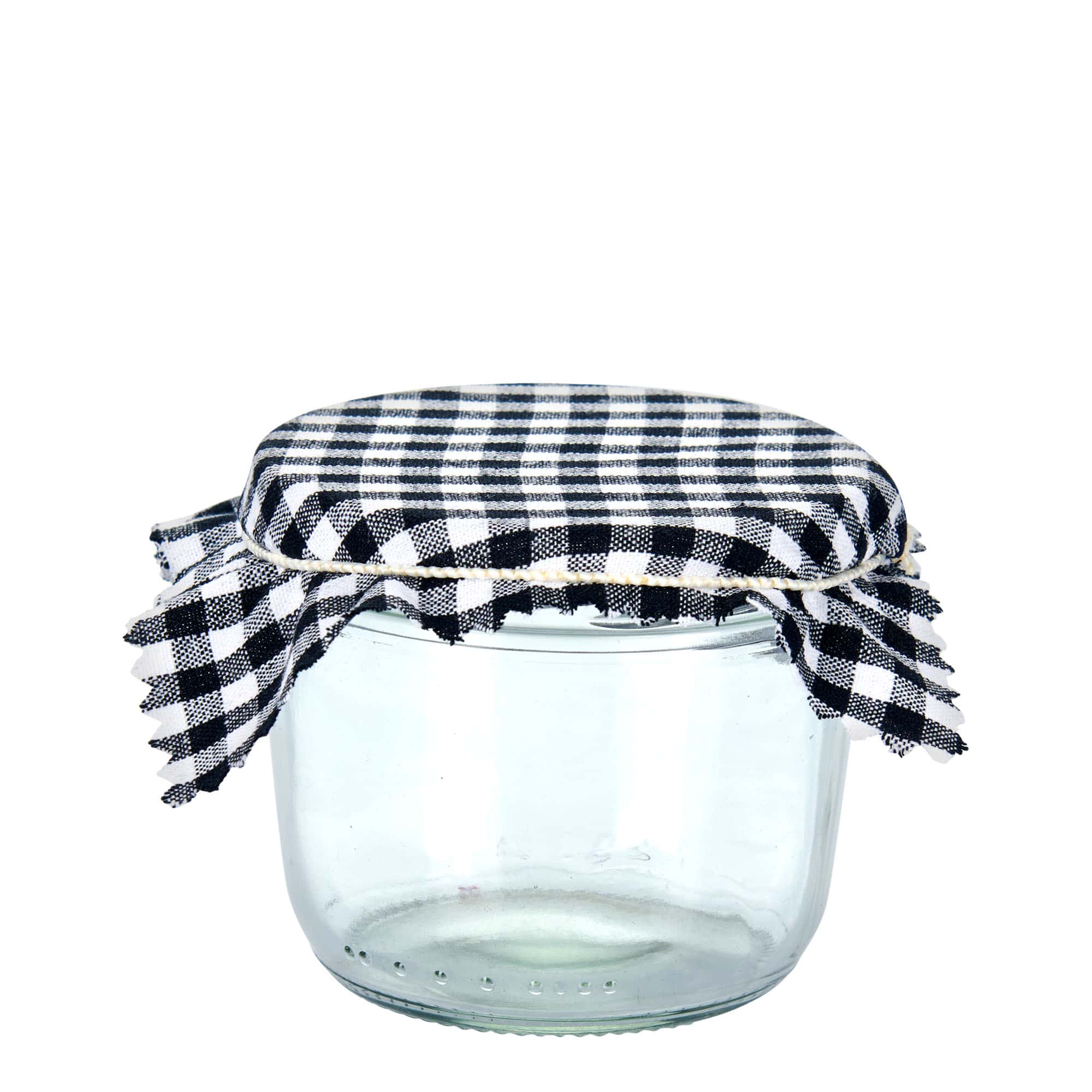 Kwadratowa serwetka materiałowa w kratkę 12x12, tekstylna, czarna, gwint: TO38-TO53